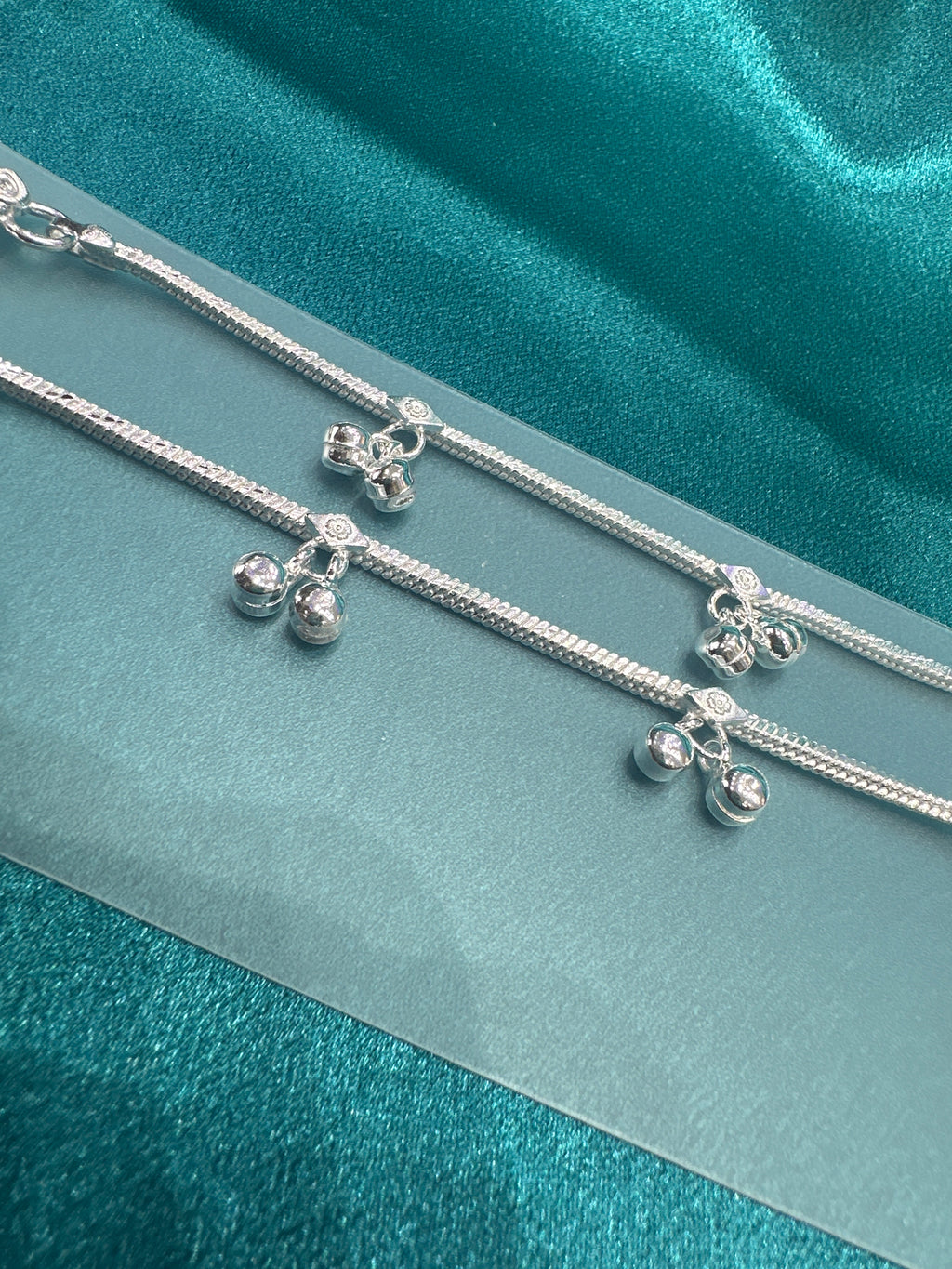 Fancy Silver baby anklet(Size: newborn - 1 year old)