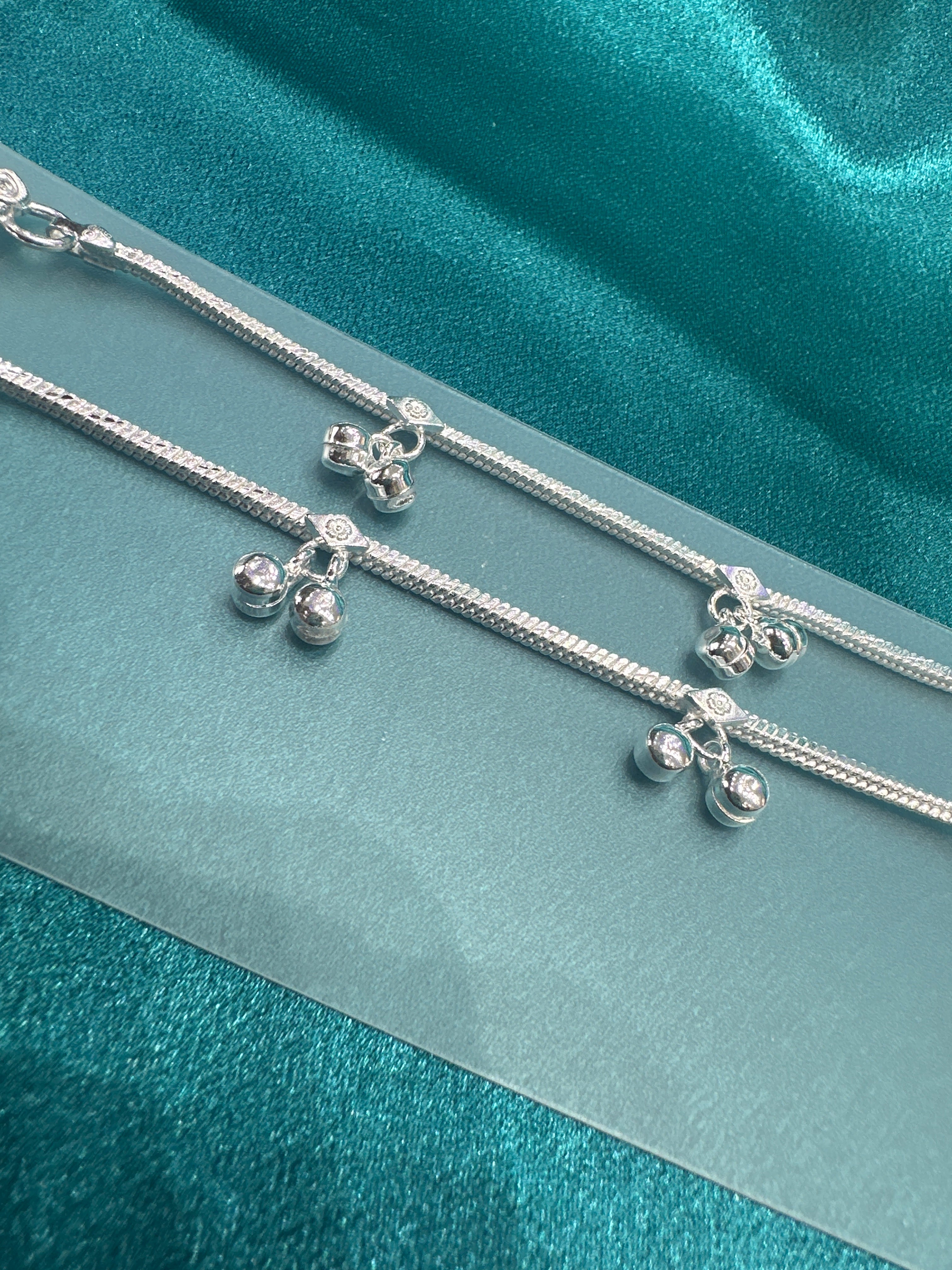 Fancy Silver baby anklet(Size: newborn - 1 year old)