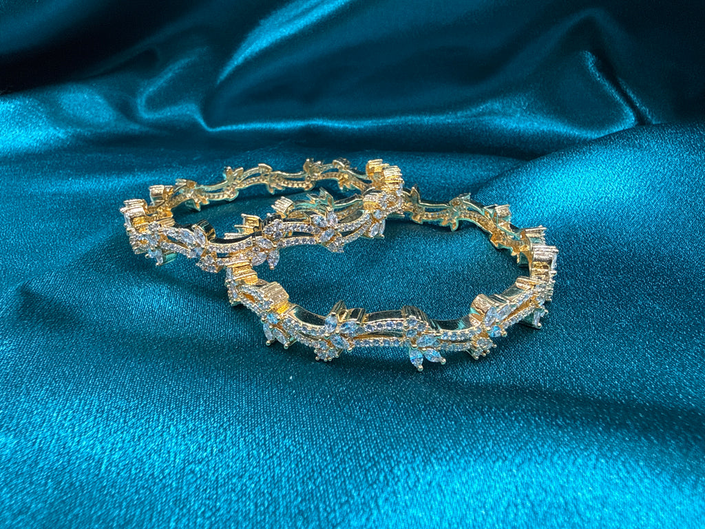 Designer Gold Plated Silver Bangles