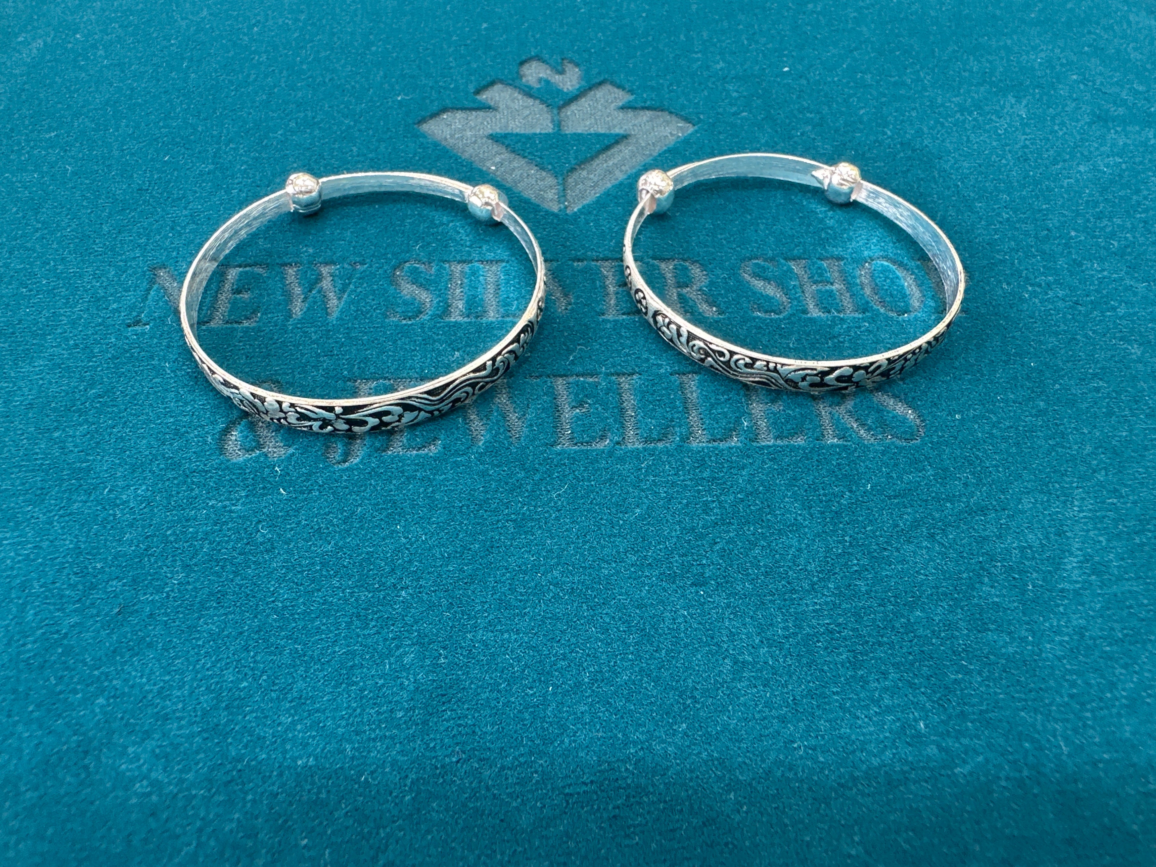 Fancy Silver baby bangles