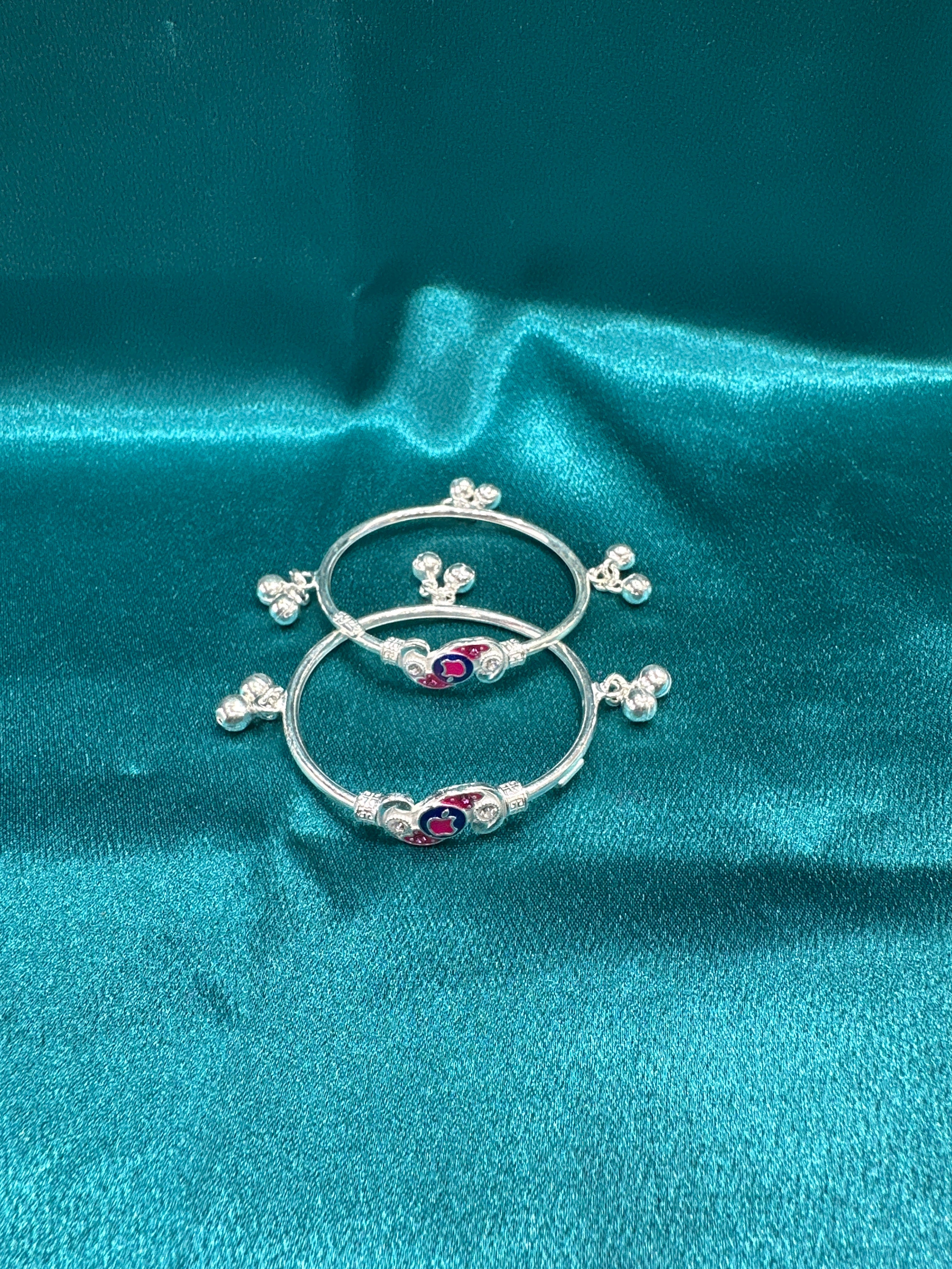 Fancy Silver baby bangles