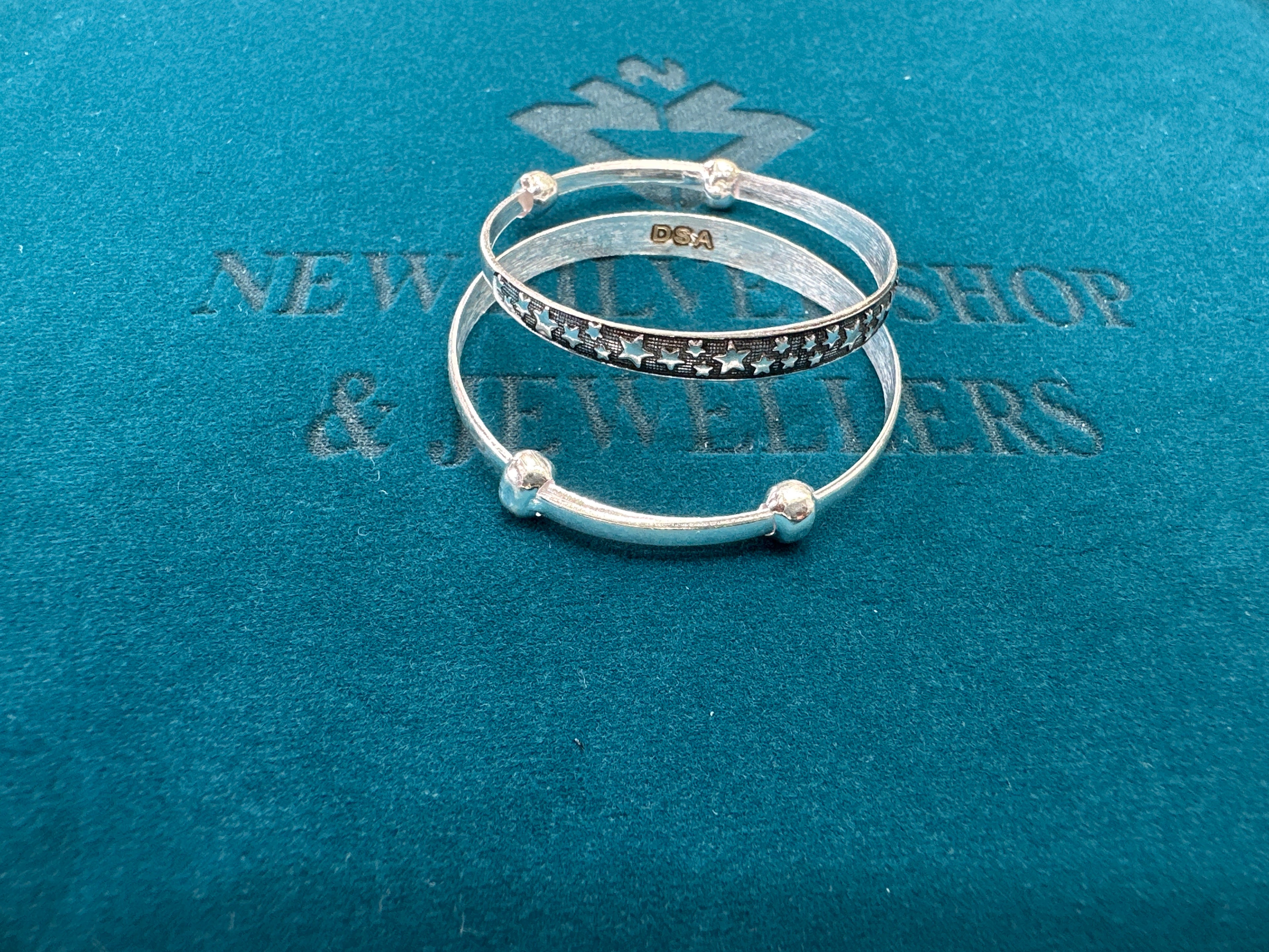 Fancy Silver baby bangles