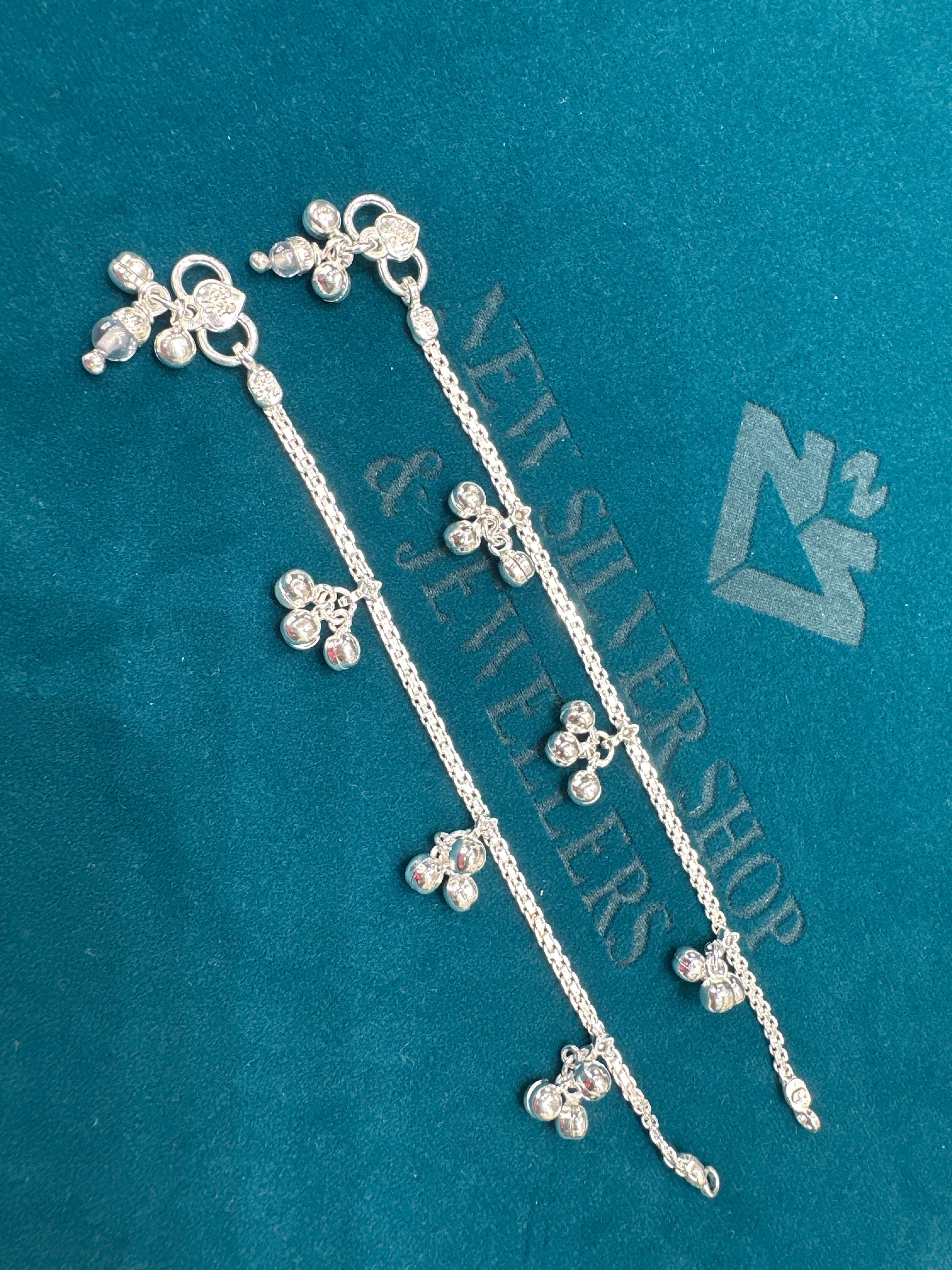 Baby fancy silver anklets (Size: 2-3 year old)