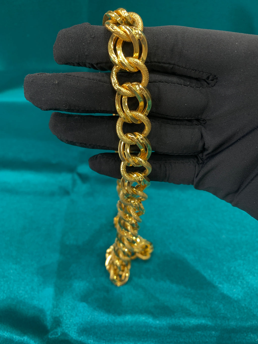 15 mm Gold Plated holo silver chain