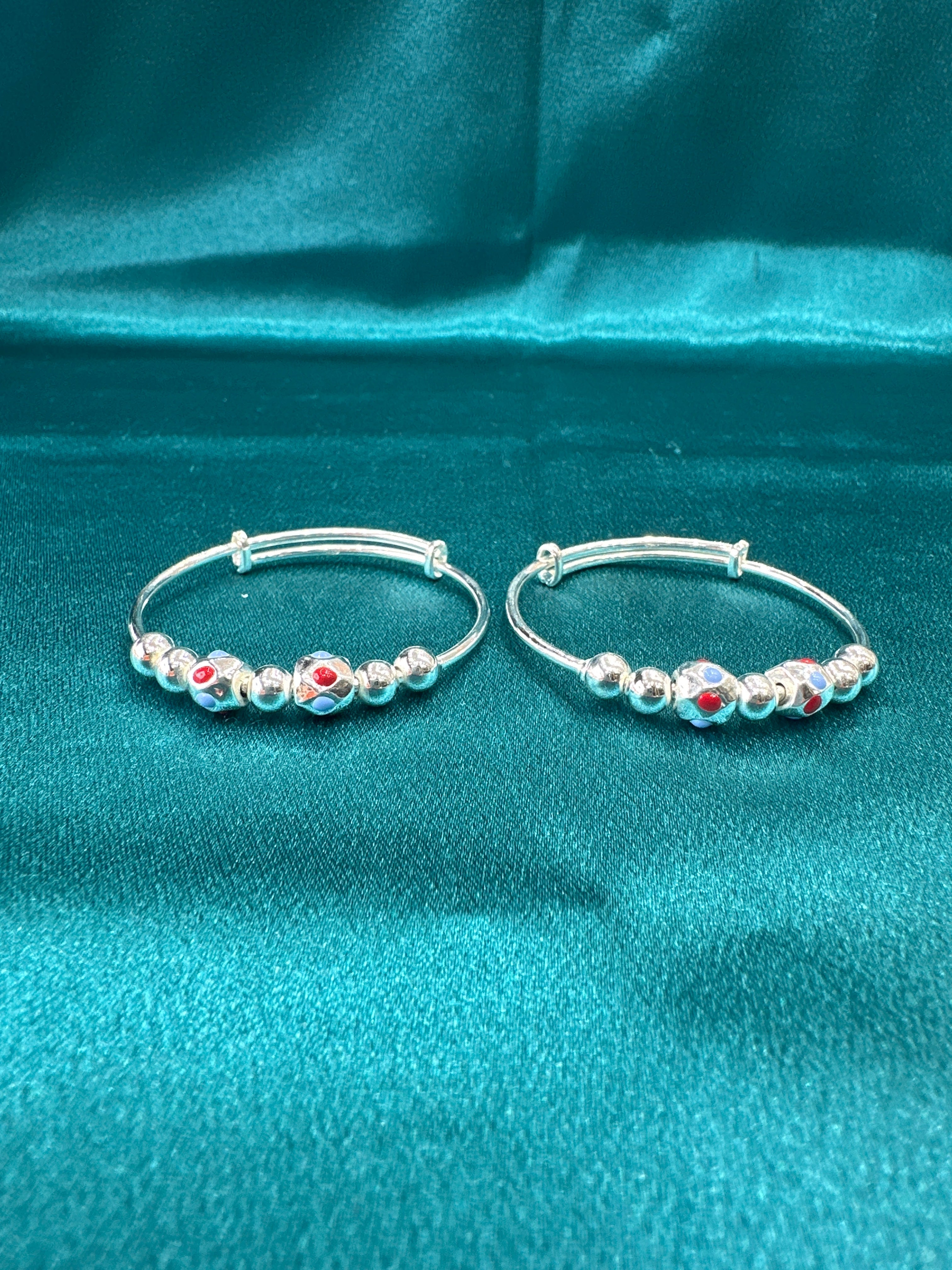 Fancy Silver baby bangles