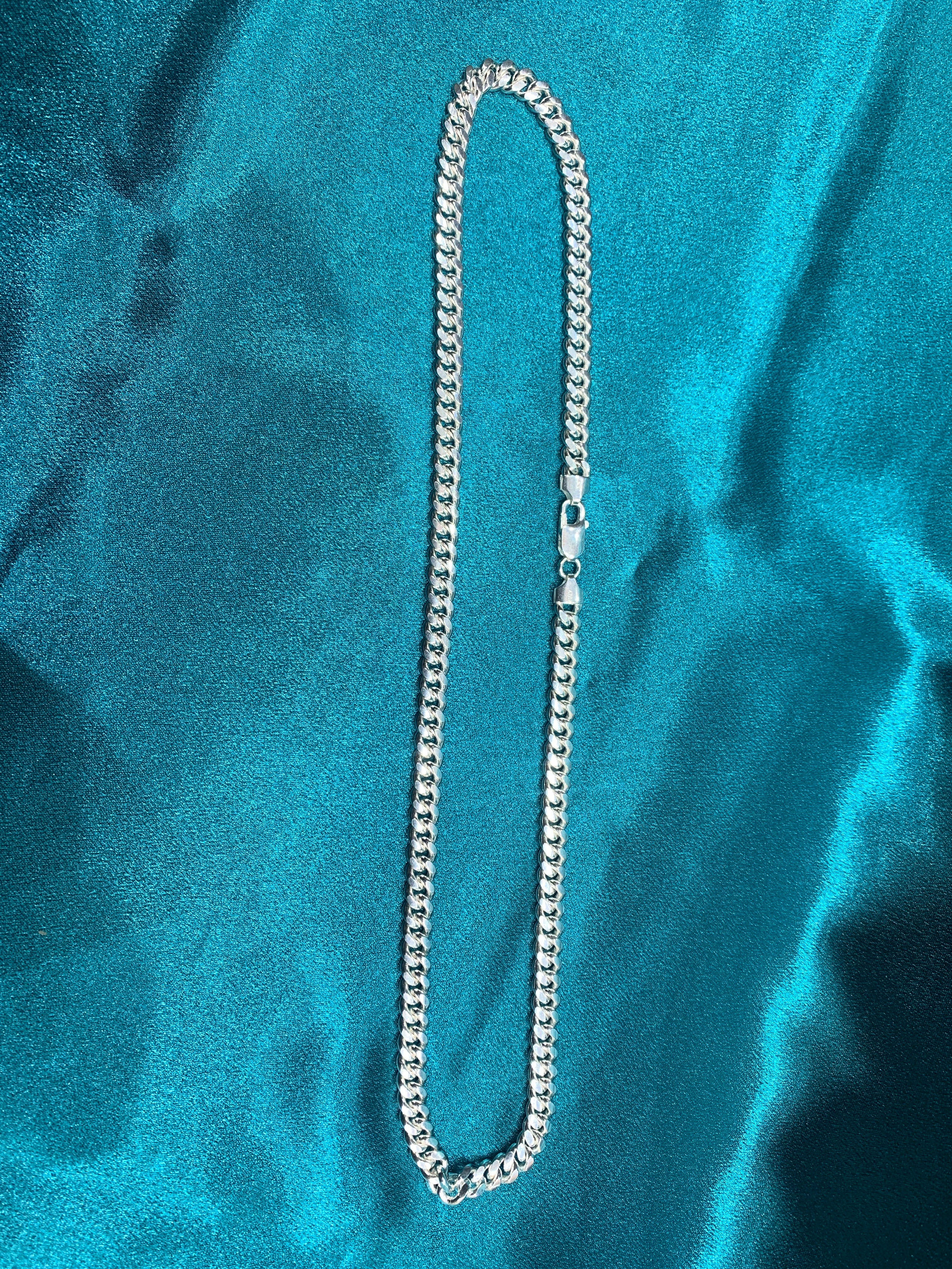 7mm Miami link silver chain