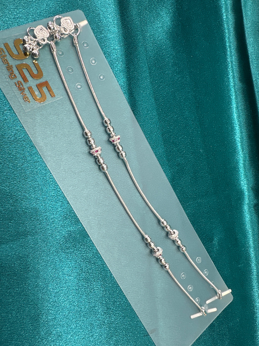 Fancy Silver baby anklet(Size: 12-13 year old)