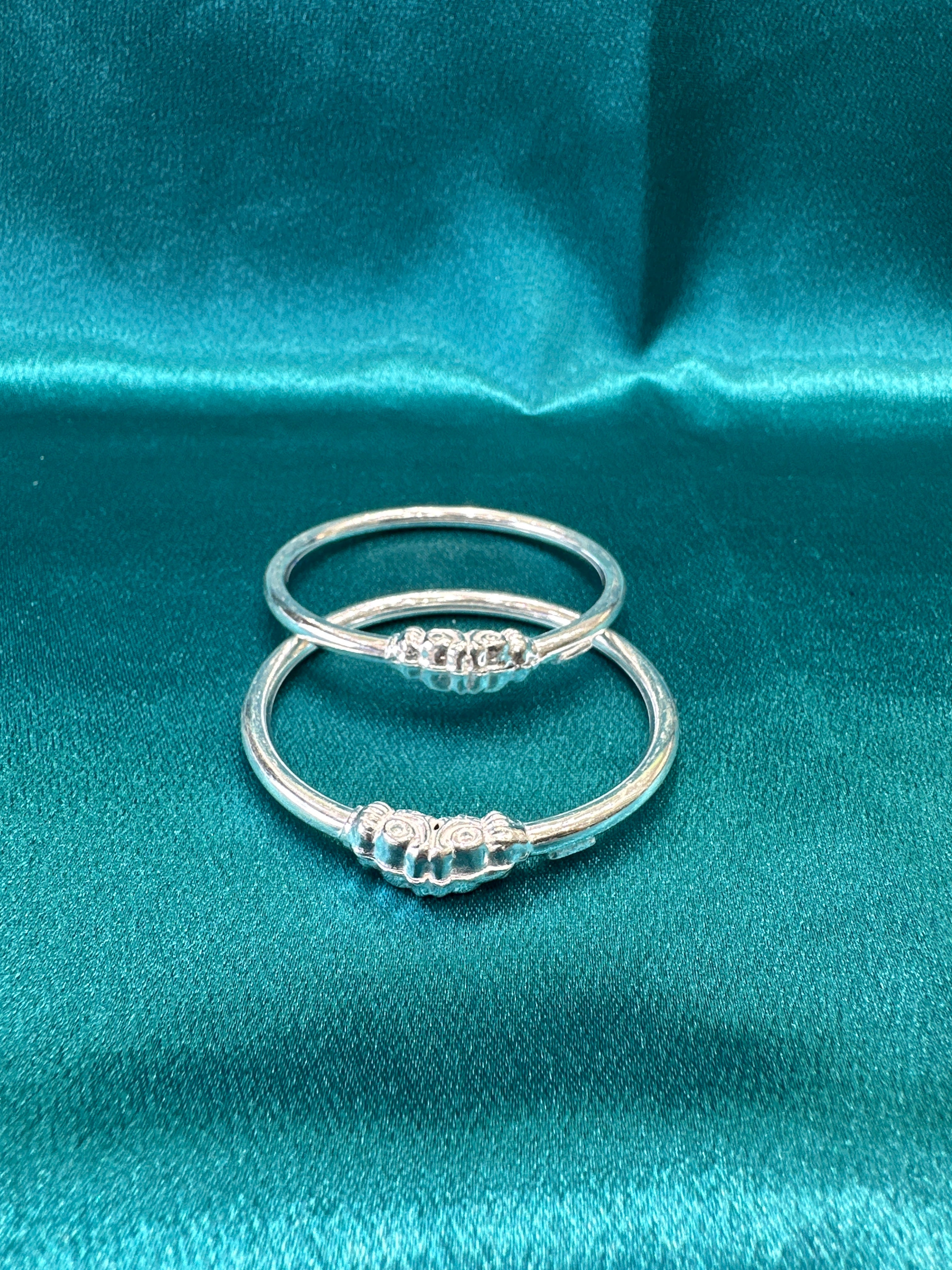 Fancy Silver baby bangles