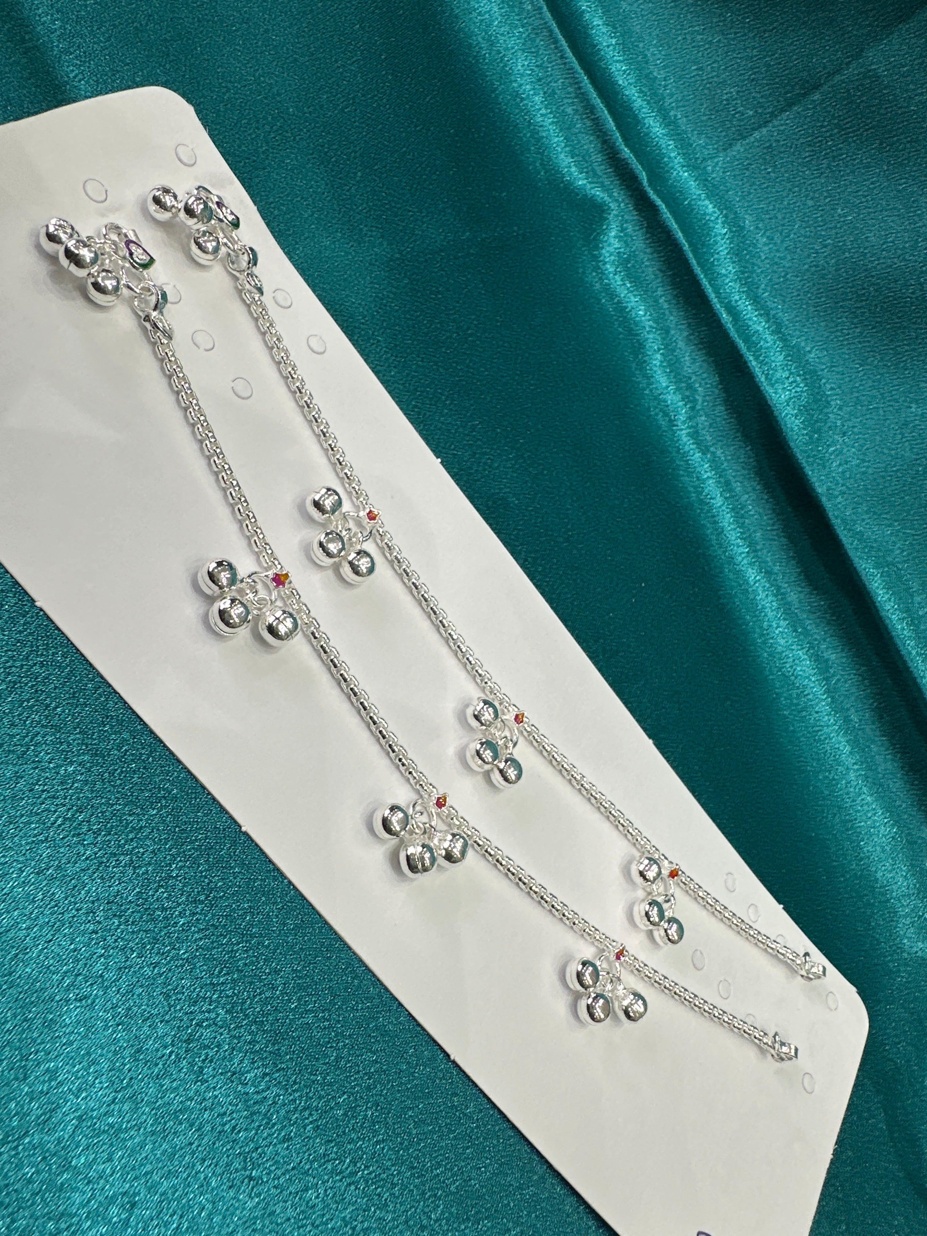 Fancy Silver baby anklet(Size: 10- 12 year old)