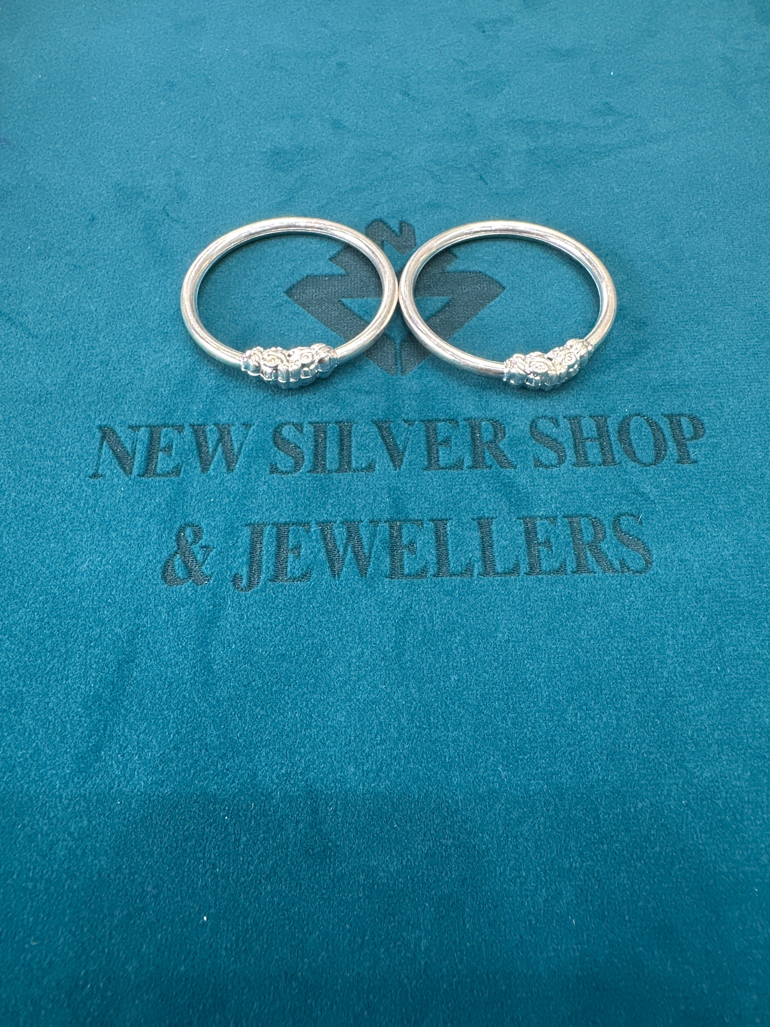 Fancy Silver baby bangles