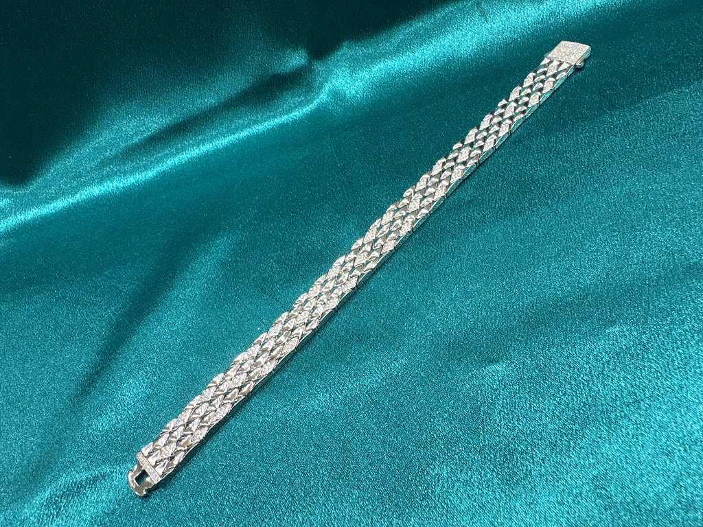Men’s iced out silver 925 bracelet w/ CZ diamonds (13mm)