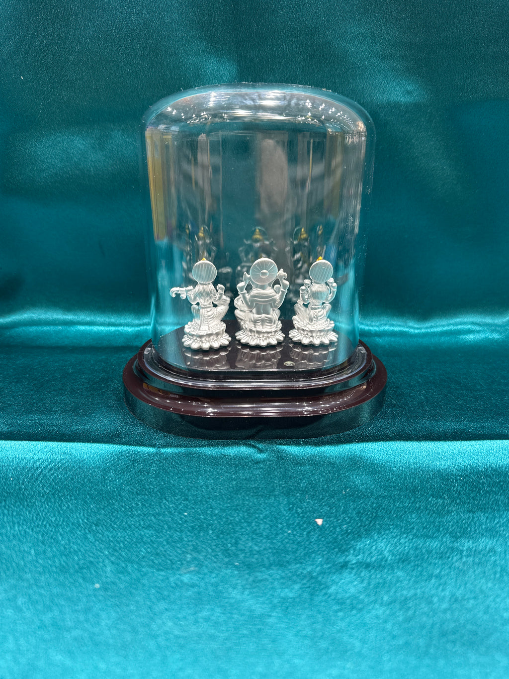 Pure Silver  Lakshmi Ganesh Saraswati Ji Idol (Murti)