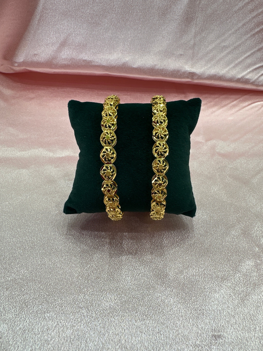 Dazzling gold plated silver bangles