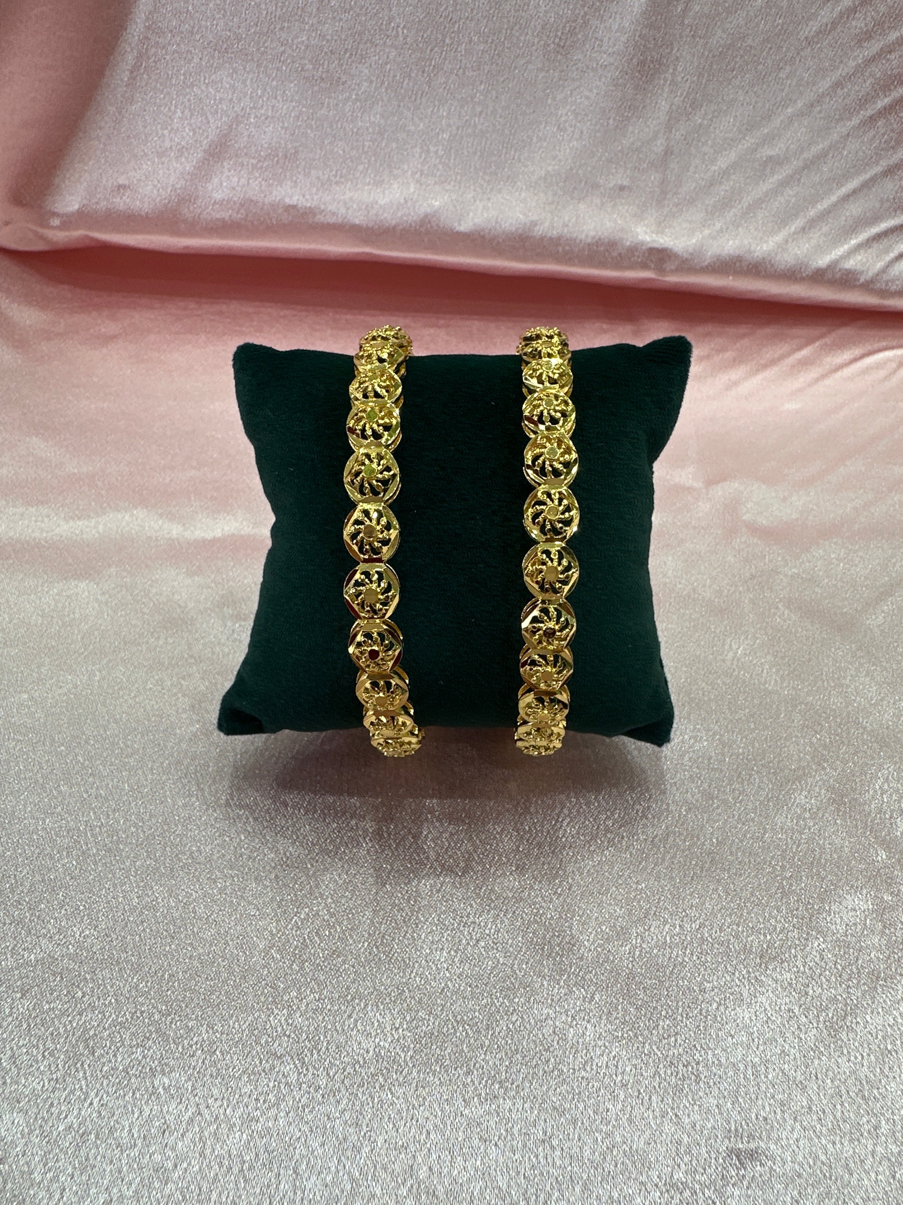 Dazzling gold plated silver bangles