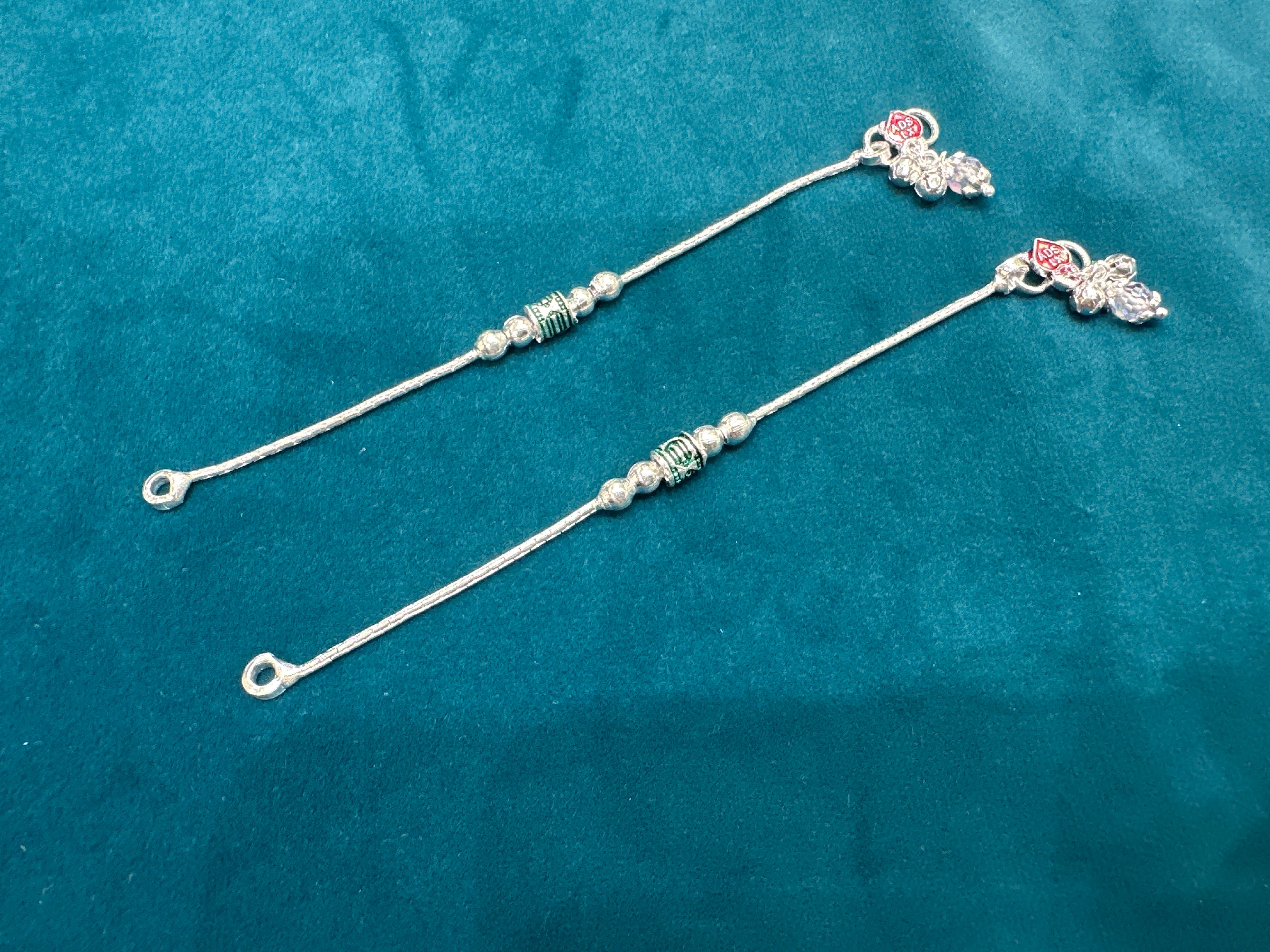 Baby fancy silver anklets (Size: 1-2 year old)