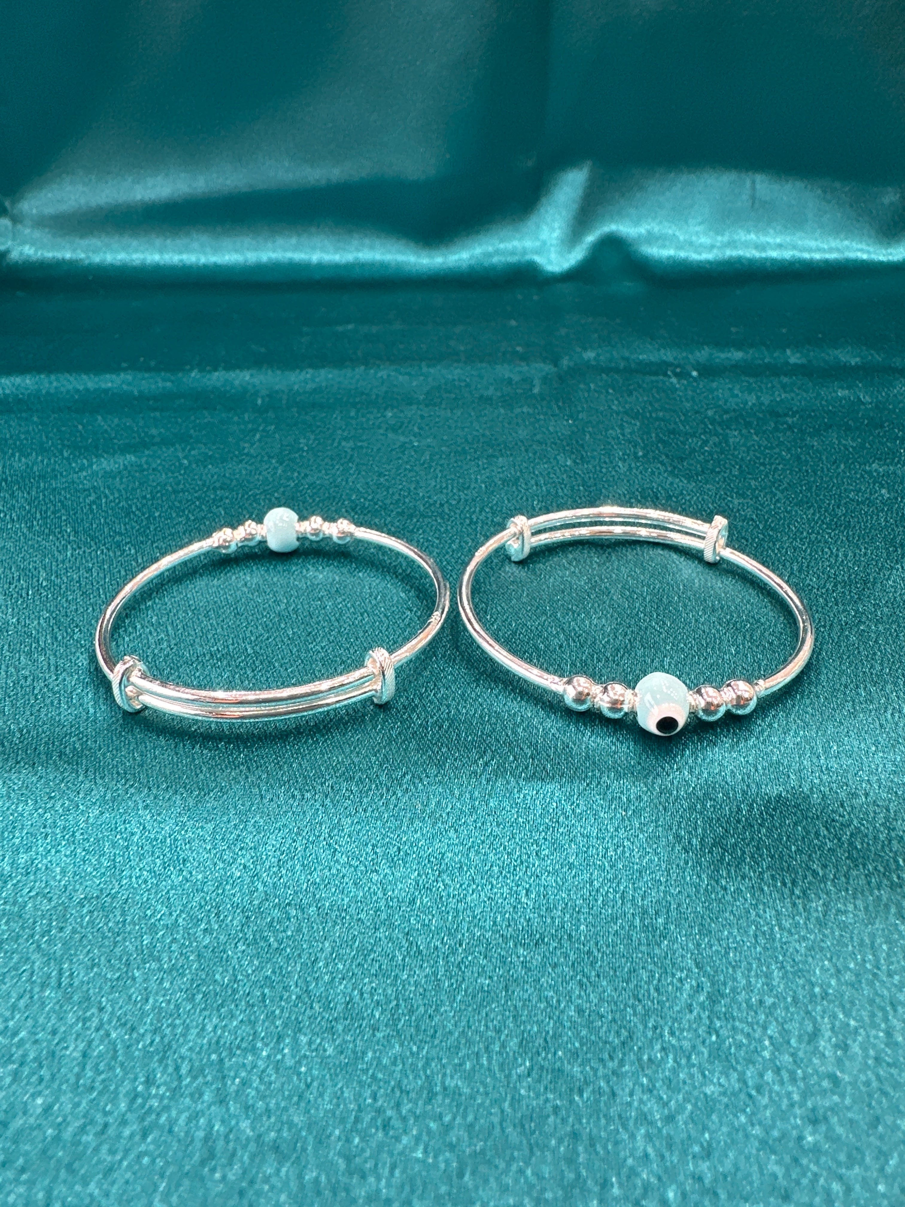 Fancy Silver baby bangles
