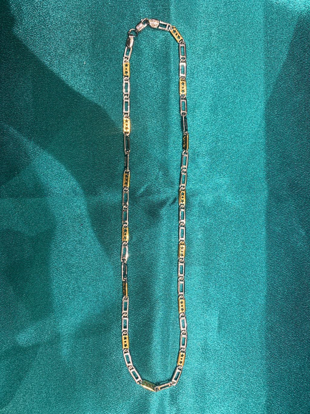 4mm 2 tone silver chain