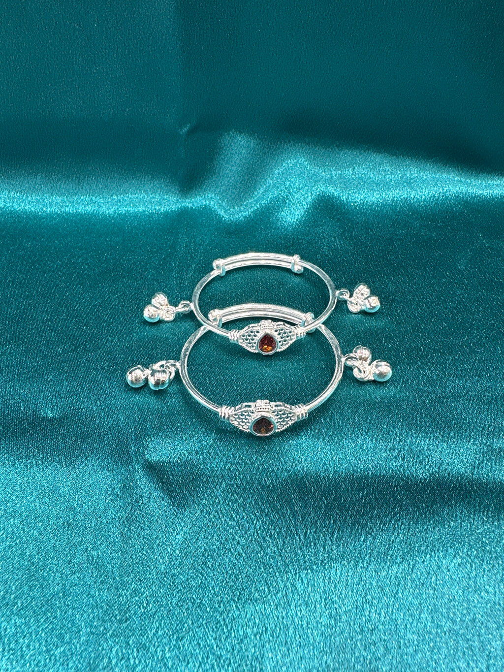 Fancy Silver baby bangles
