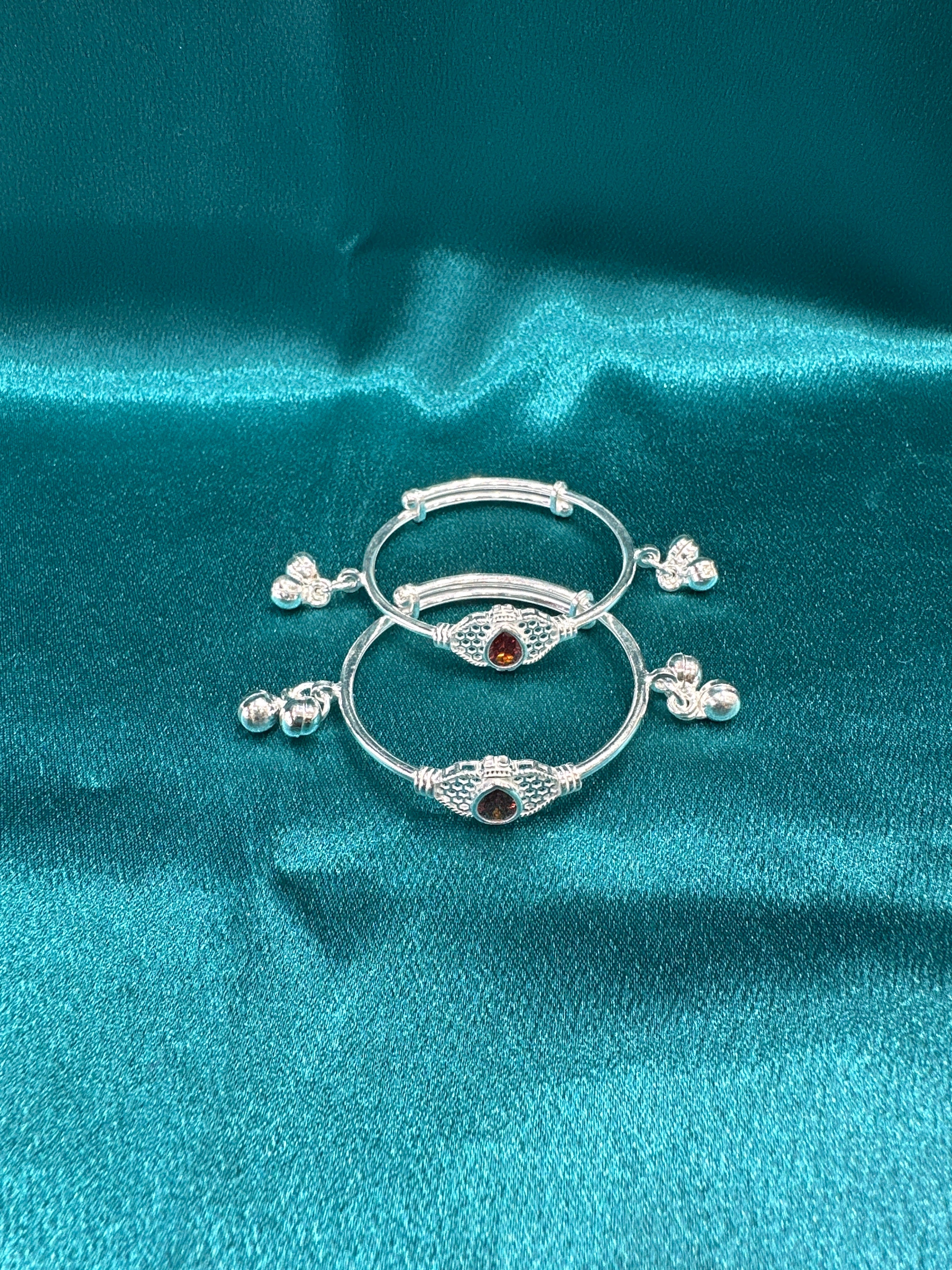 Fancy Silver baby bangles