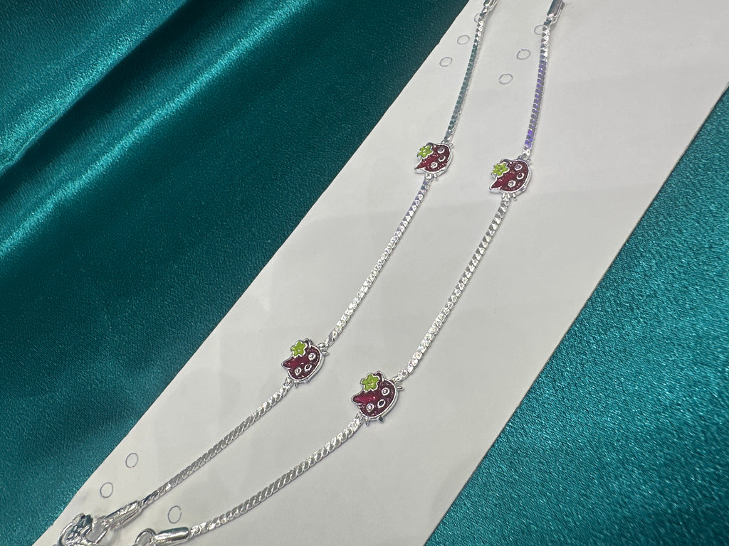 Fancy Silver baby anklet(Size: 6-9 year old)