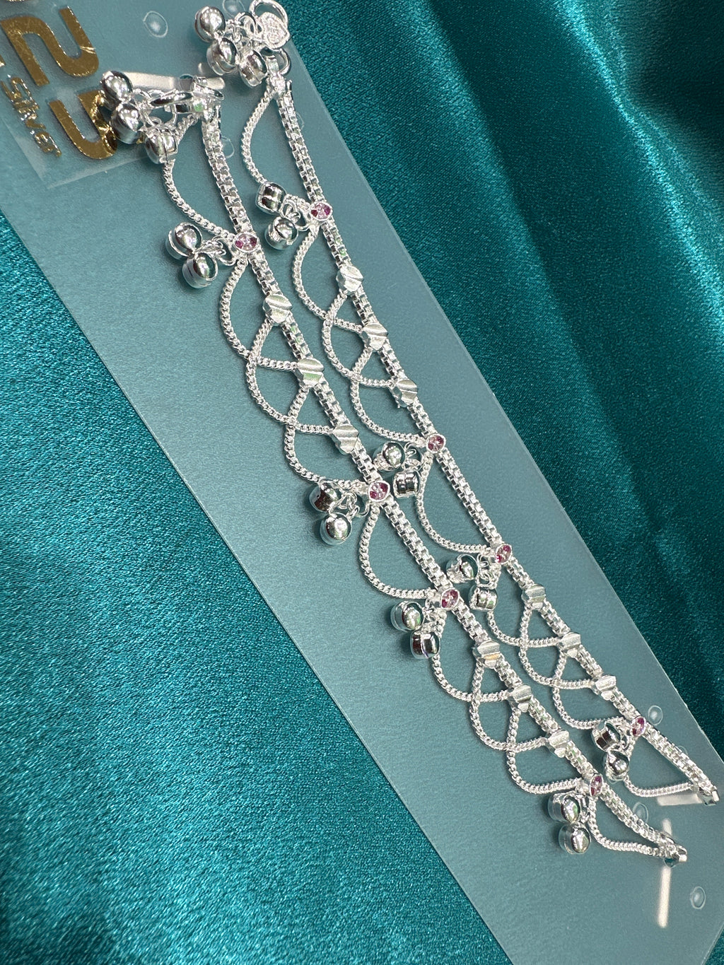 Fancy Silver baby anklet(Size: 6-9 year old)