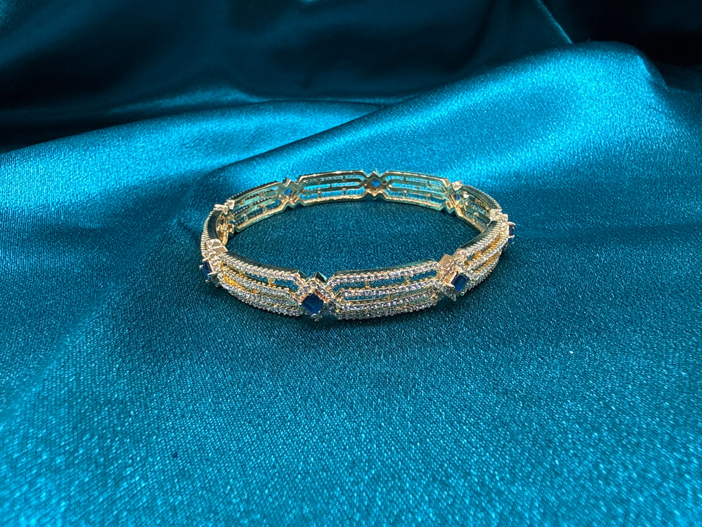 Designer Gold Plated Silver Bangle (Single)