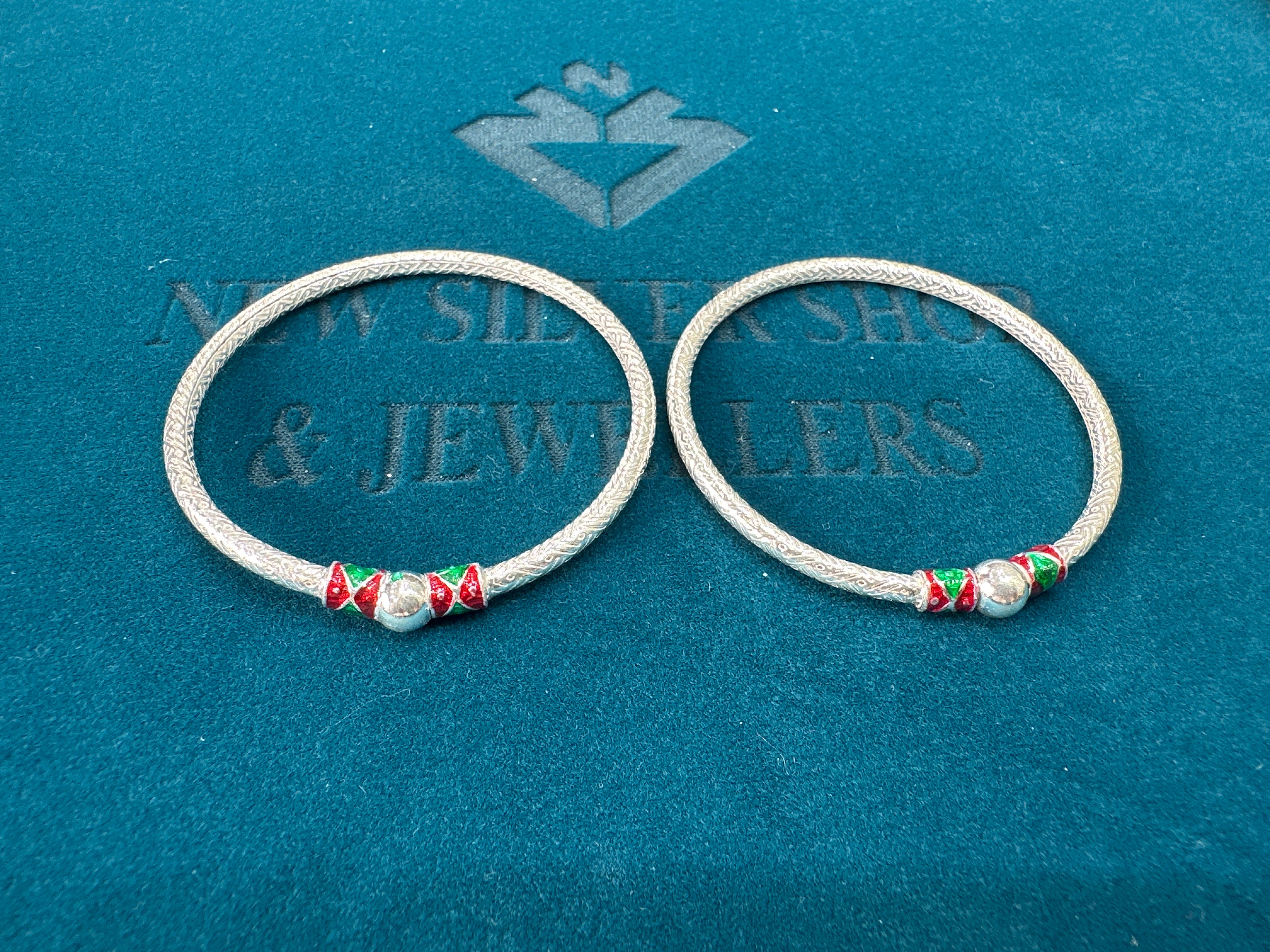 Fancy Silver baby bangles