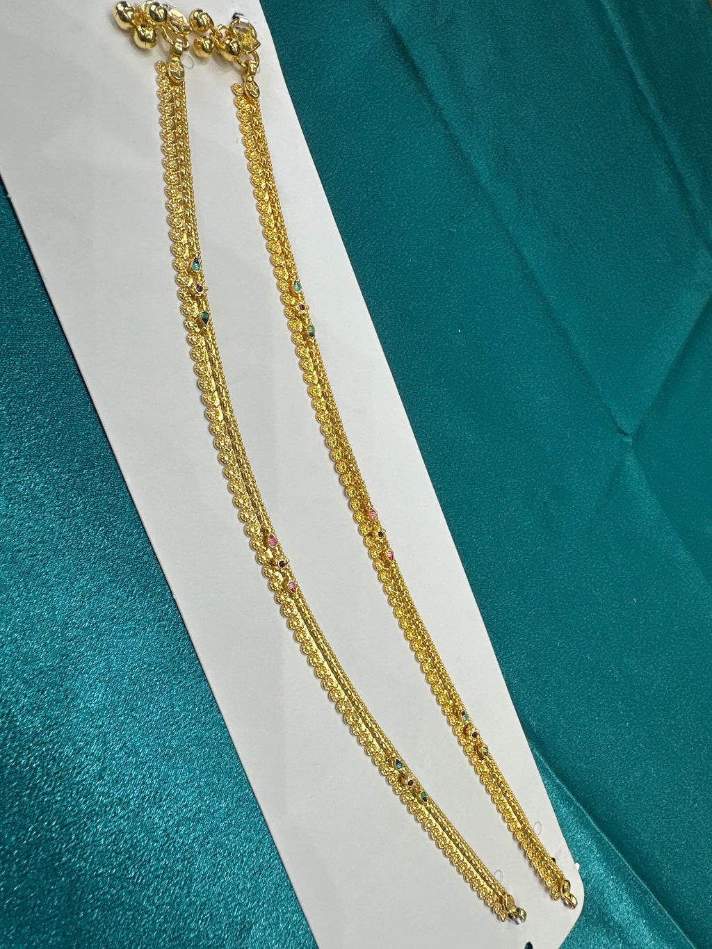 Women’s Fancy/Traditional Silver Gold plated Anklet