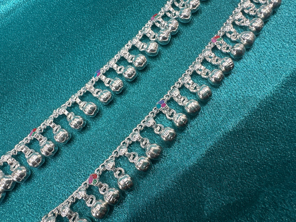 Fancy Silver baby anklet(Size: newborn - 1 year old)
