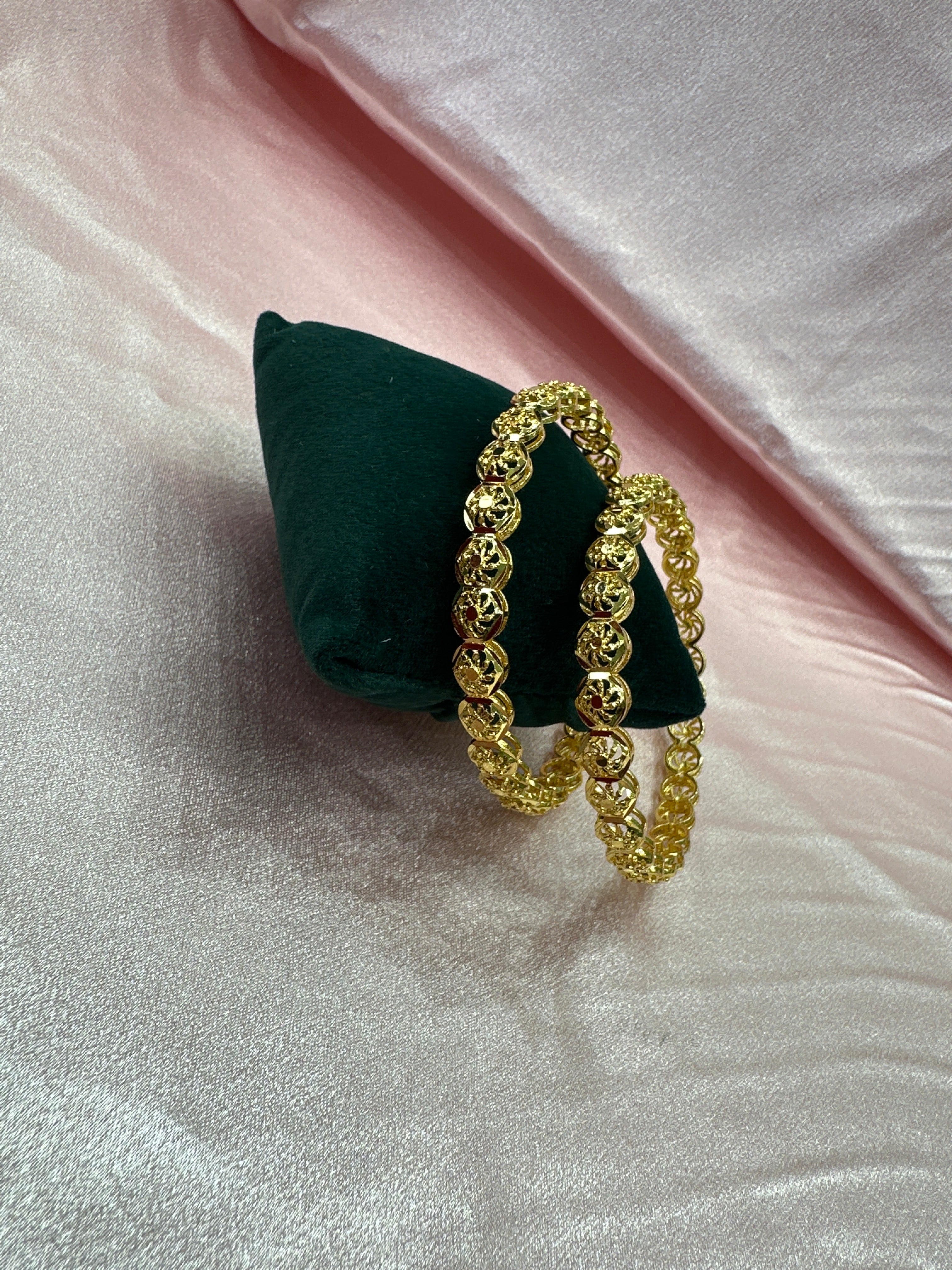 Dazzling gold plated silver bangles