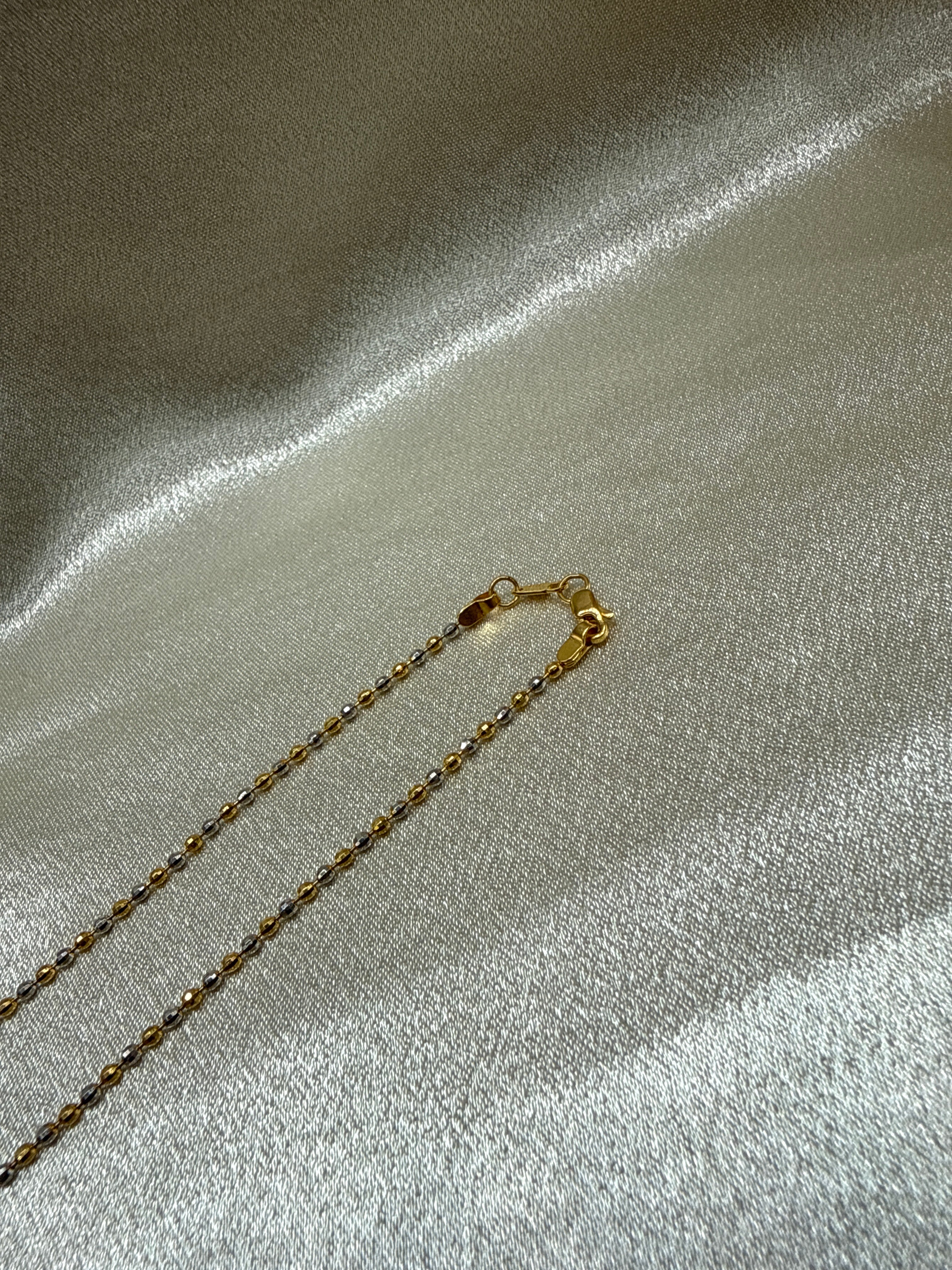 22K Gold Chain Two Tone (Bead Design)