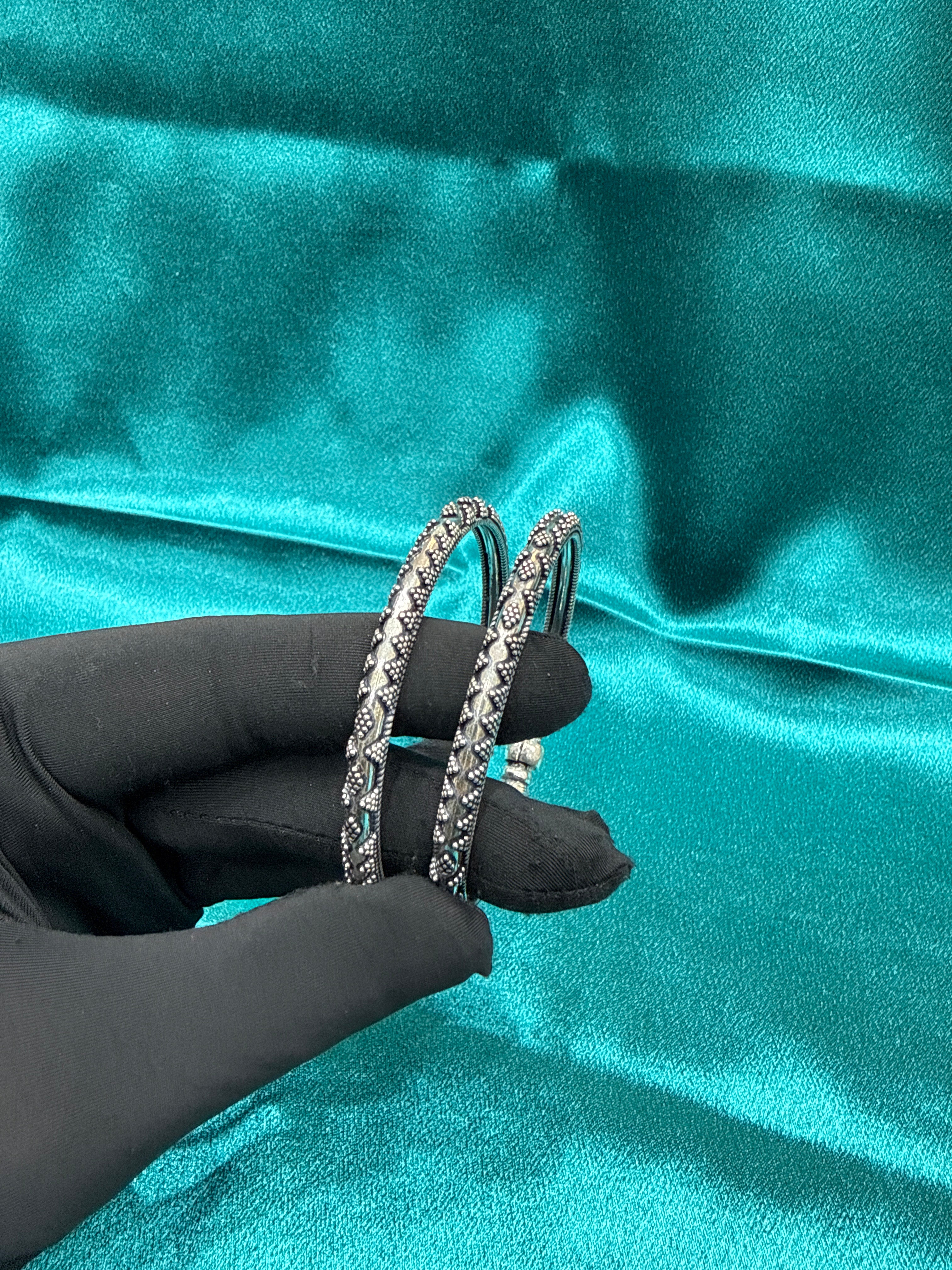 Antique Style Designer Silver Bangles