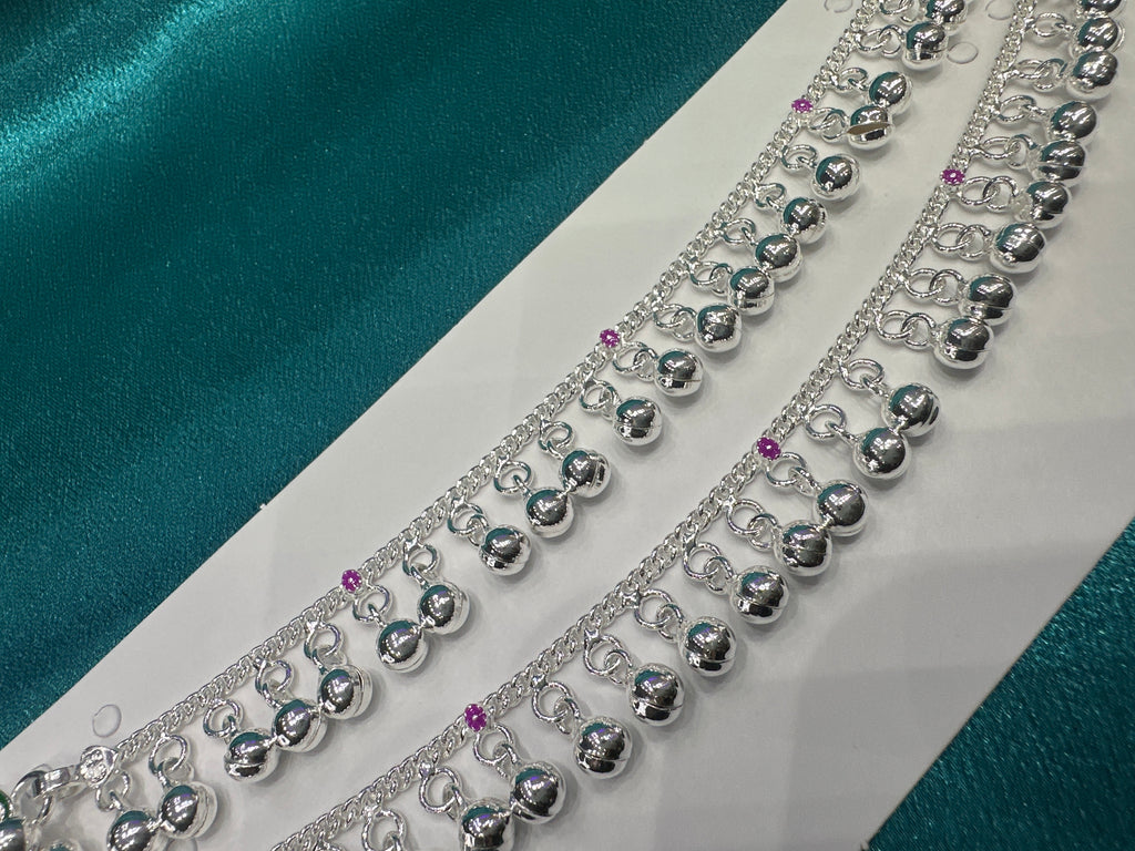 Fancy Silver baby anklet(Size: 6-9 year old)