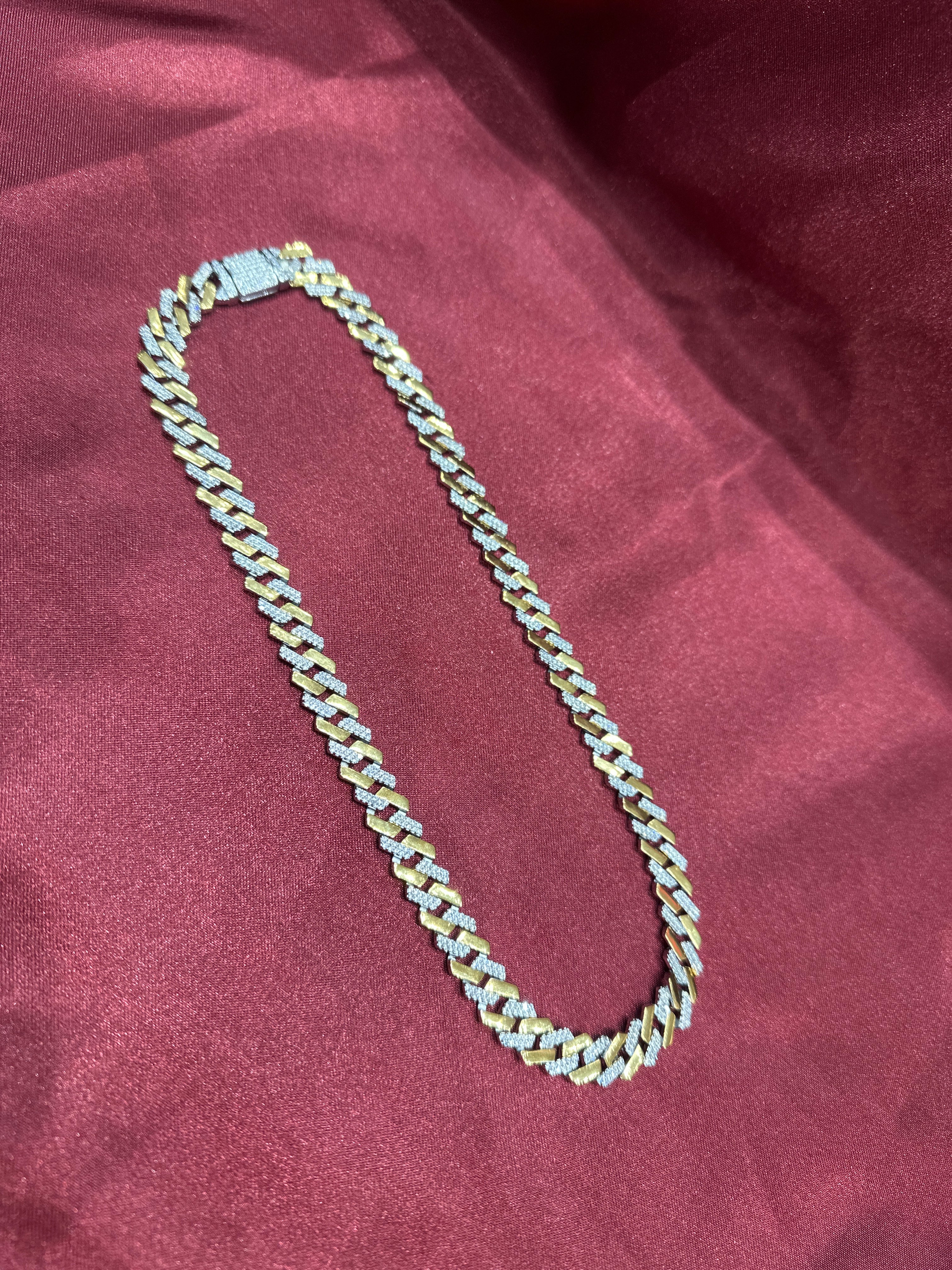 Men’s silver 925 chain with 2 toned plating (11mm)