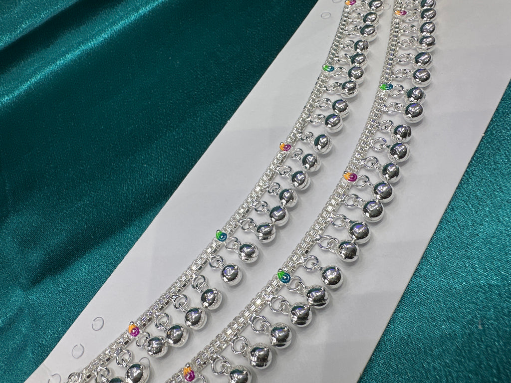 Fancy Silver baby anklet(Size: 10- 12 year old)