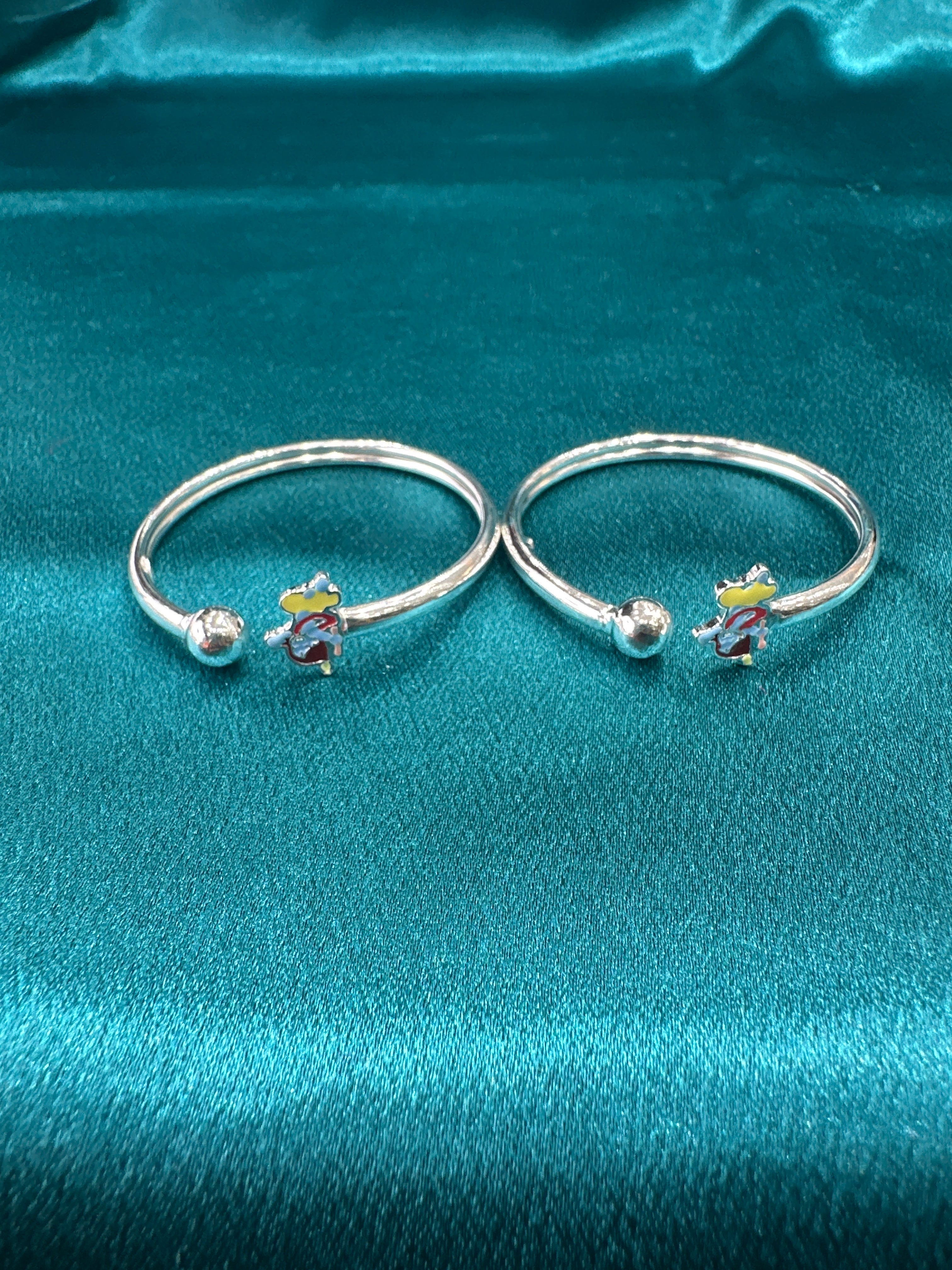 Fancy Silver baby bangles