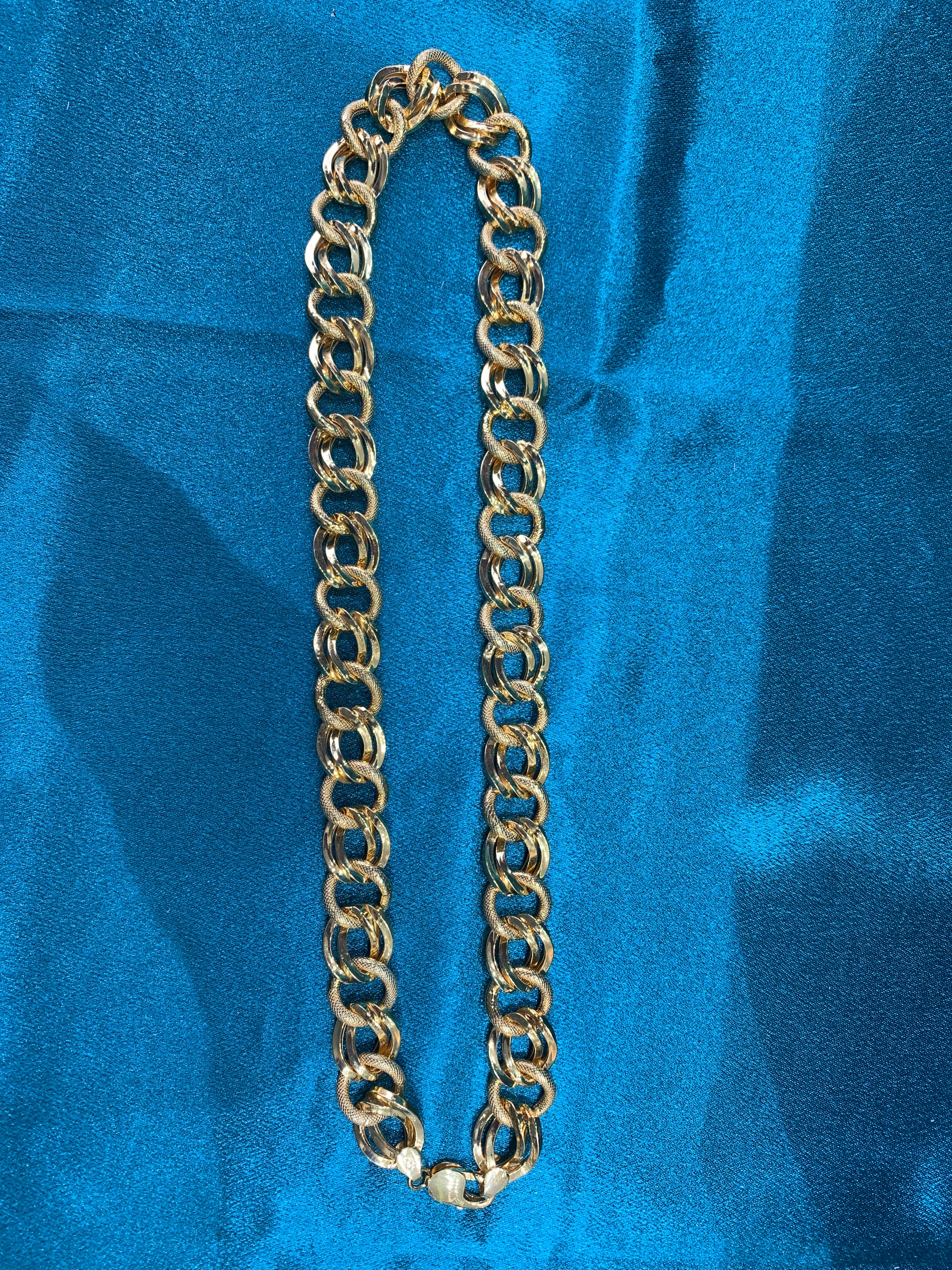 15 mm Gold Plated holo silver chain