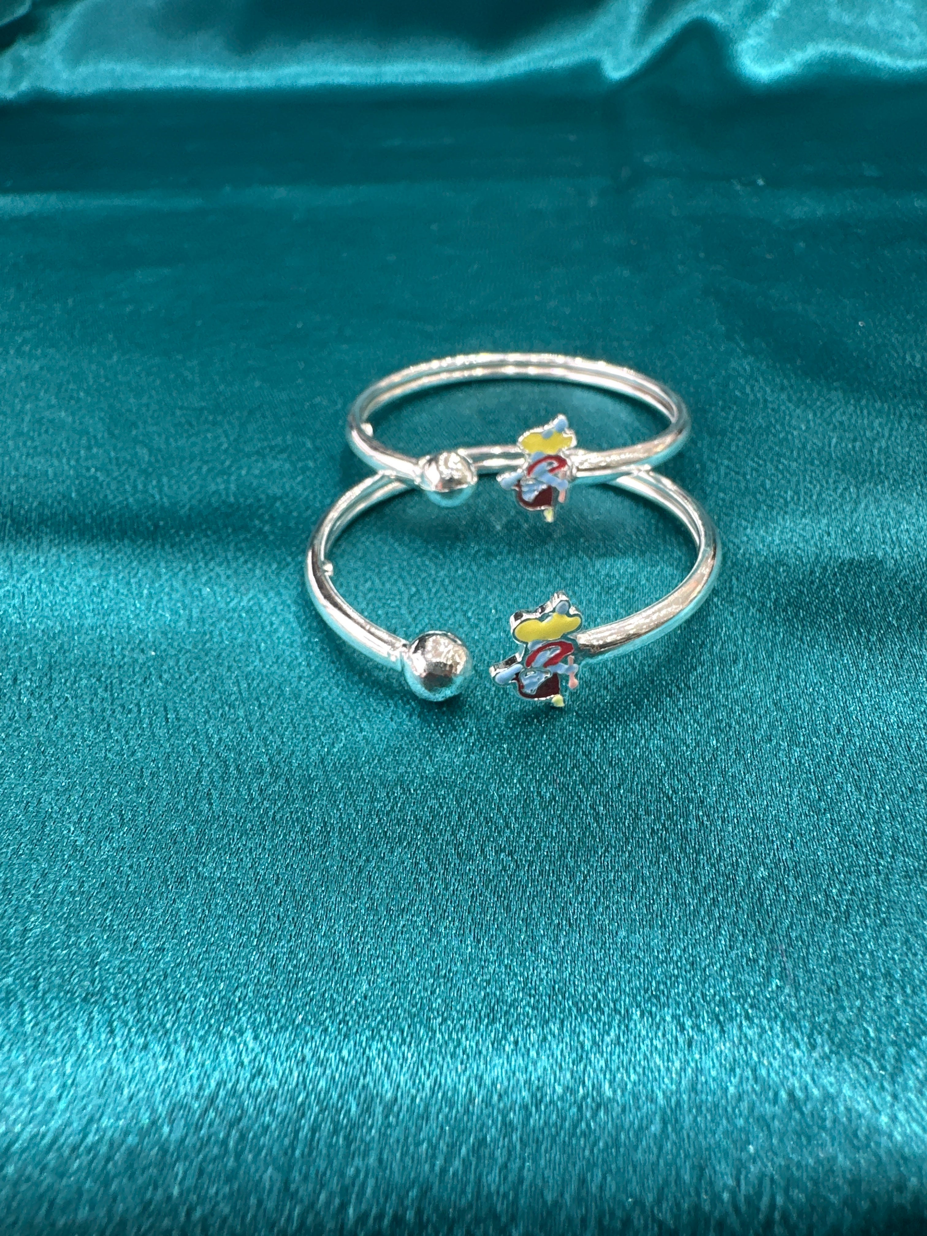 Fancy Silver baby bangles