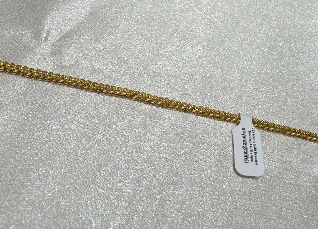 22k Men’s Gold Bracelet (Box Fox Tail Design)