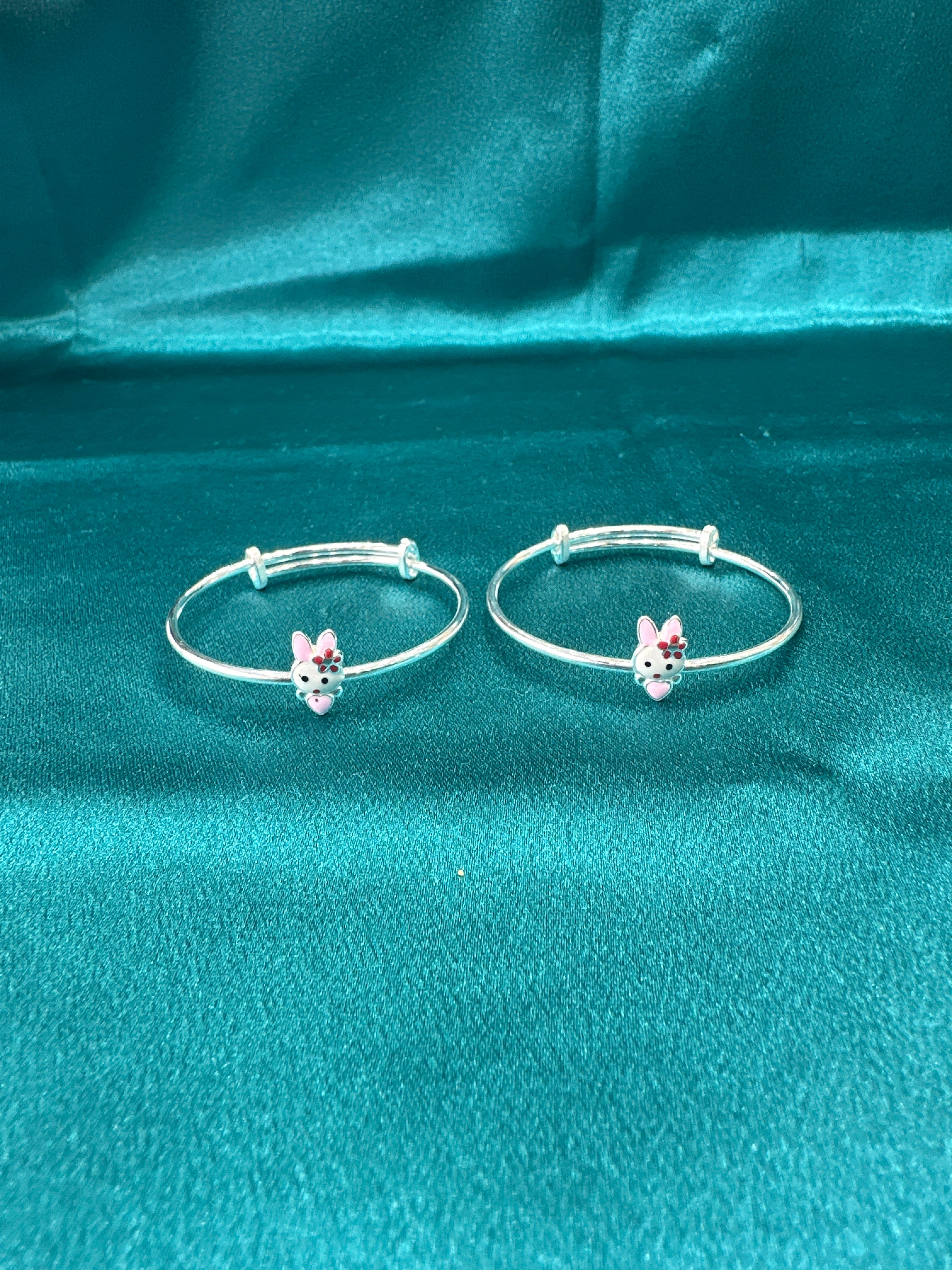 Fancy Silver baby bangles