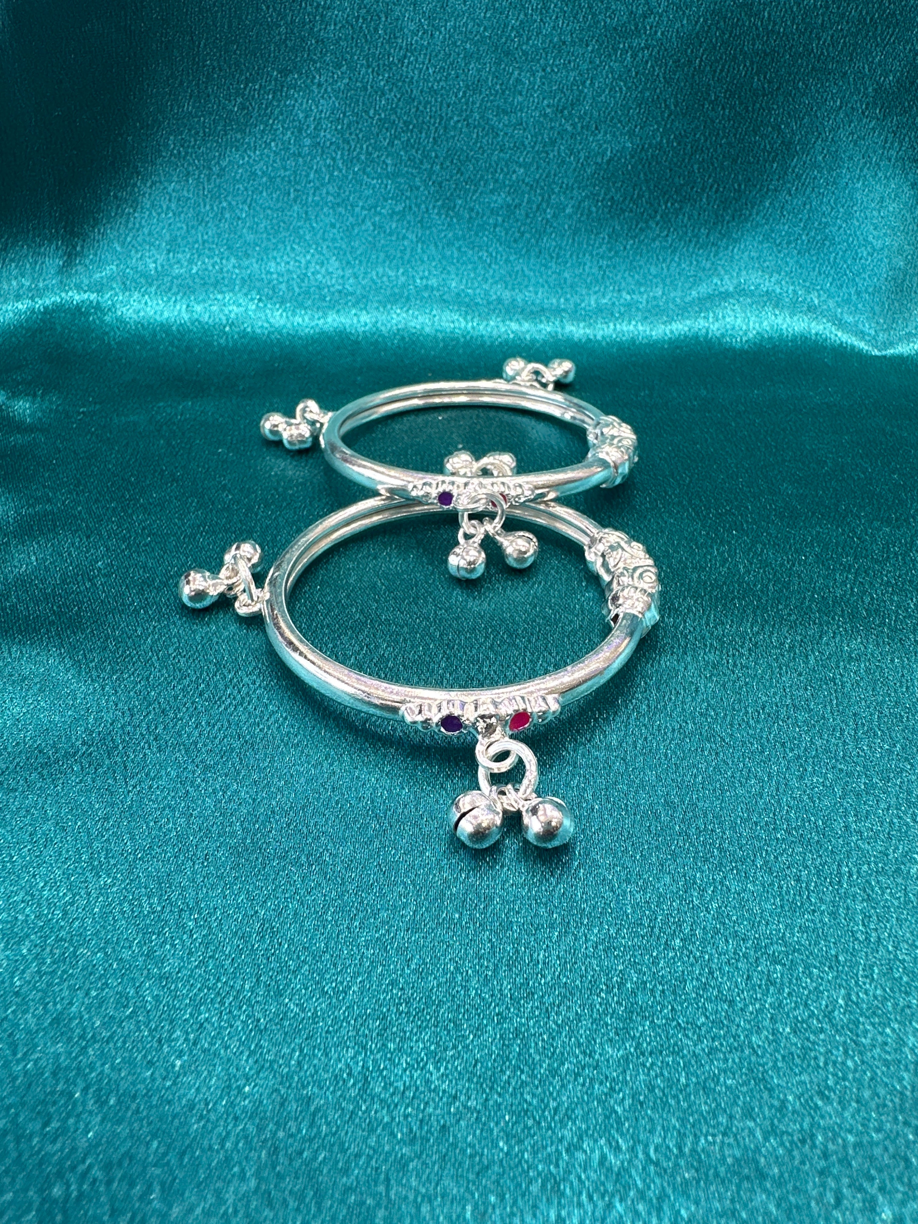 Fancy Silver baby bangles