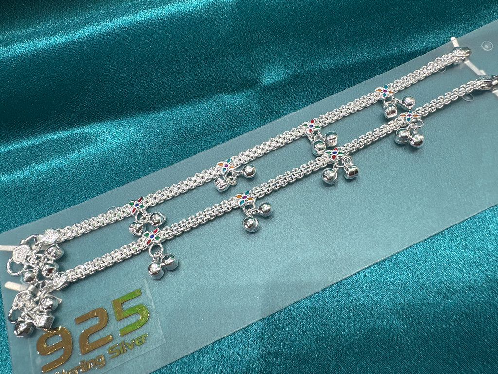 Fancy Silver baby anklet(Size: 6-9 year old)
