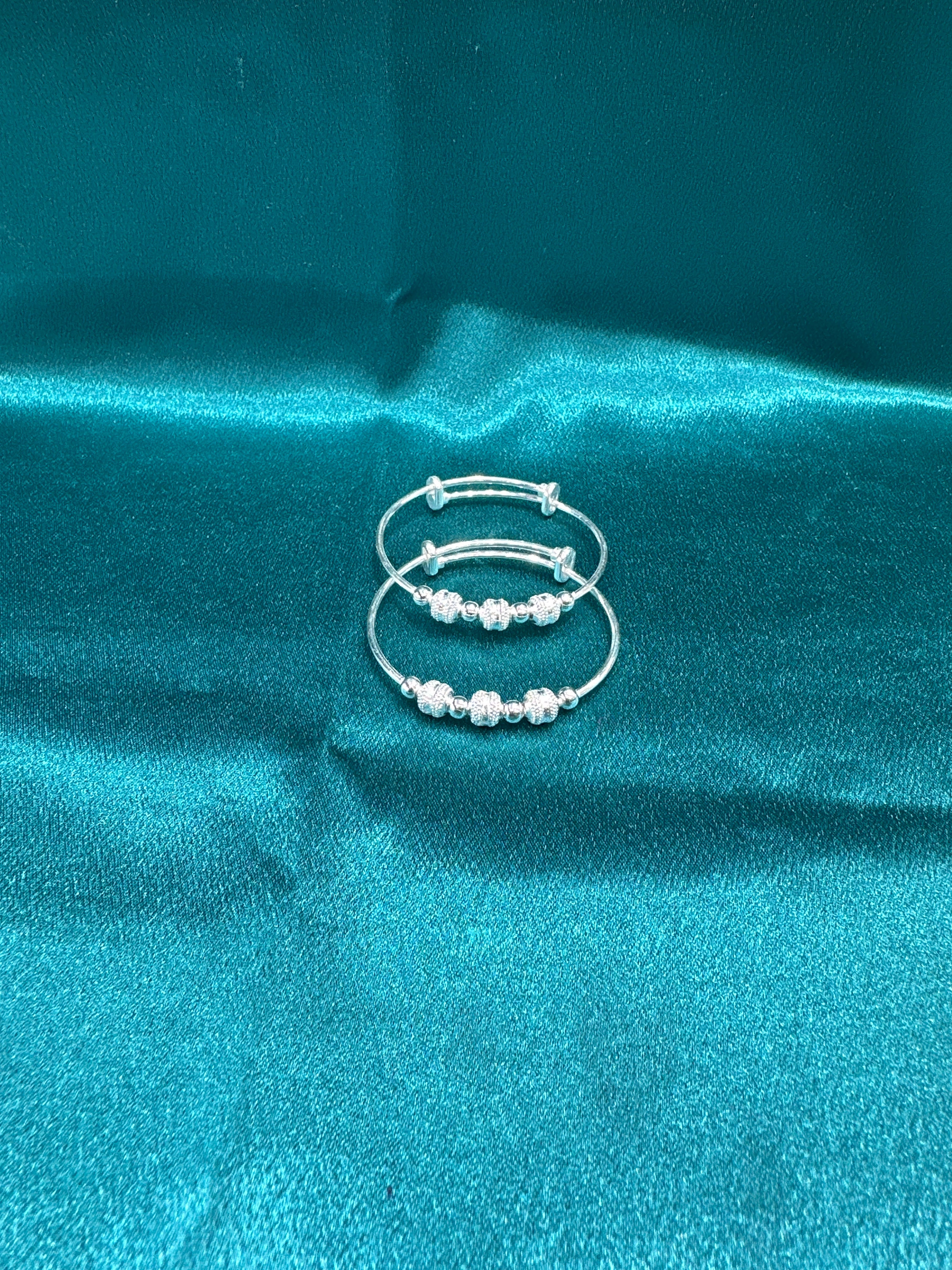 Fancy Silver baby bangles