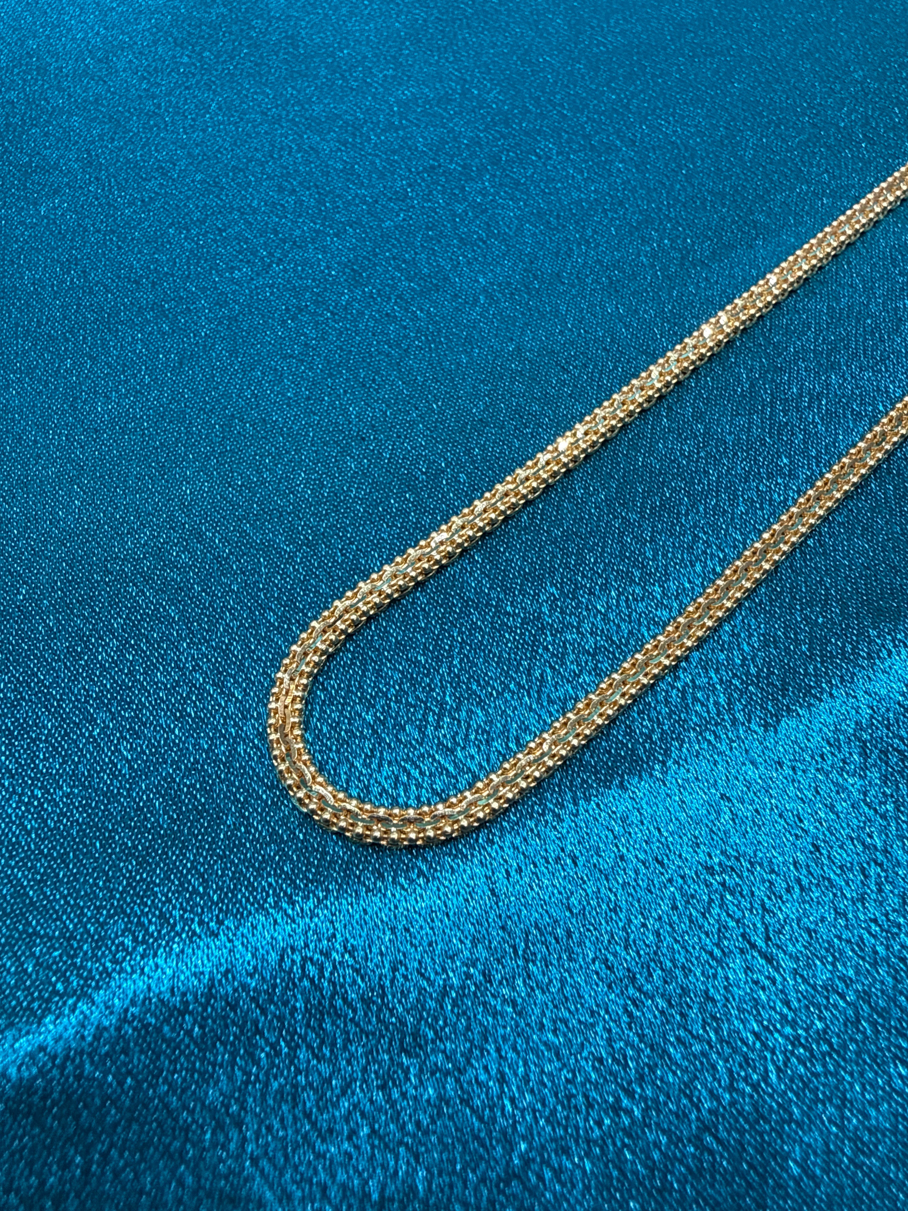 22K Gold Chain (Flat Popcorn Design)