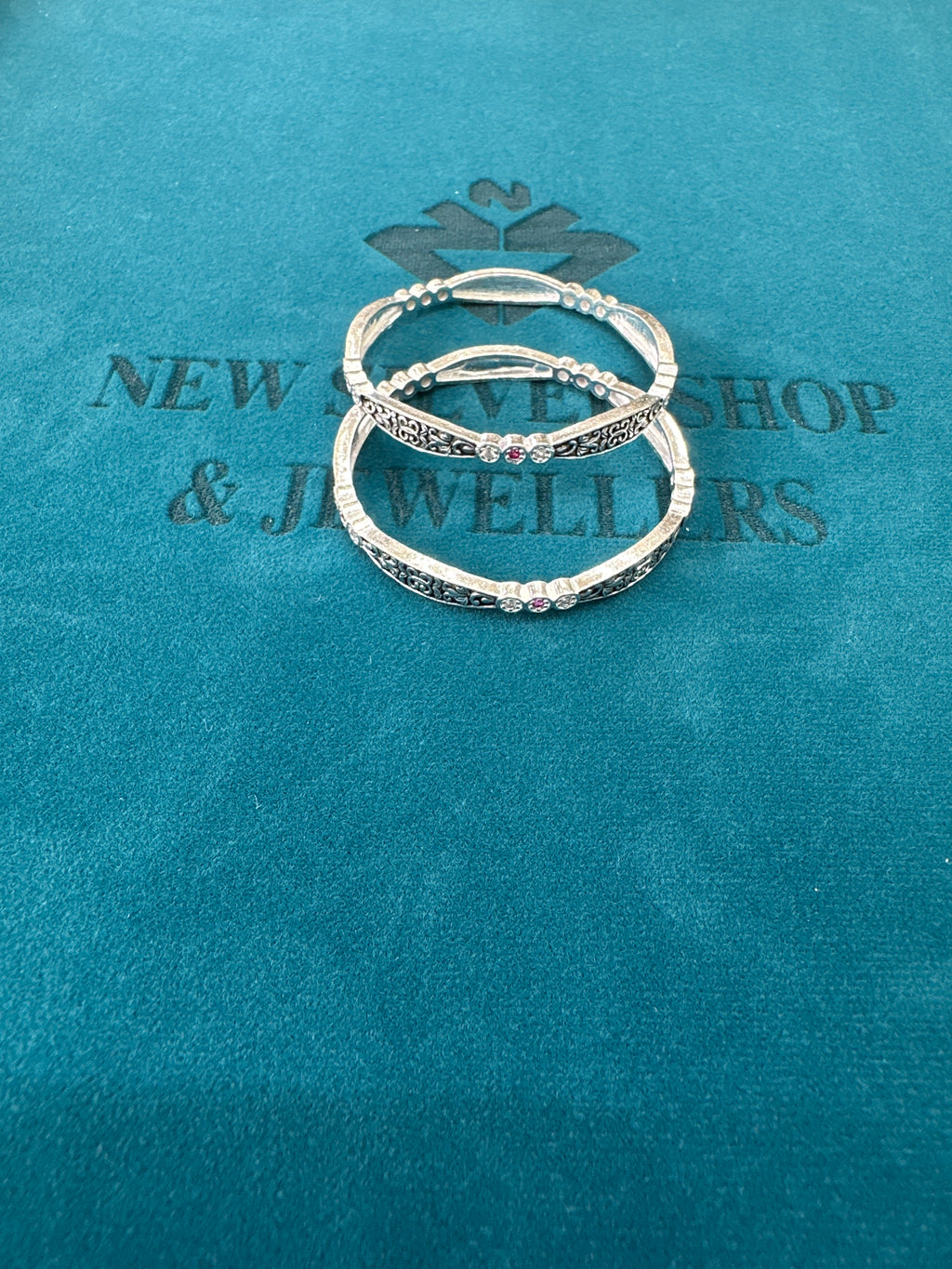 Fancy Silver baby bangles