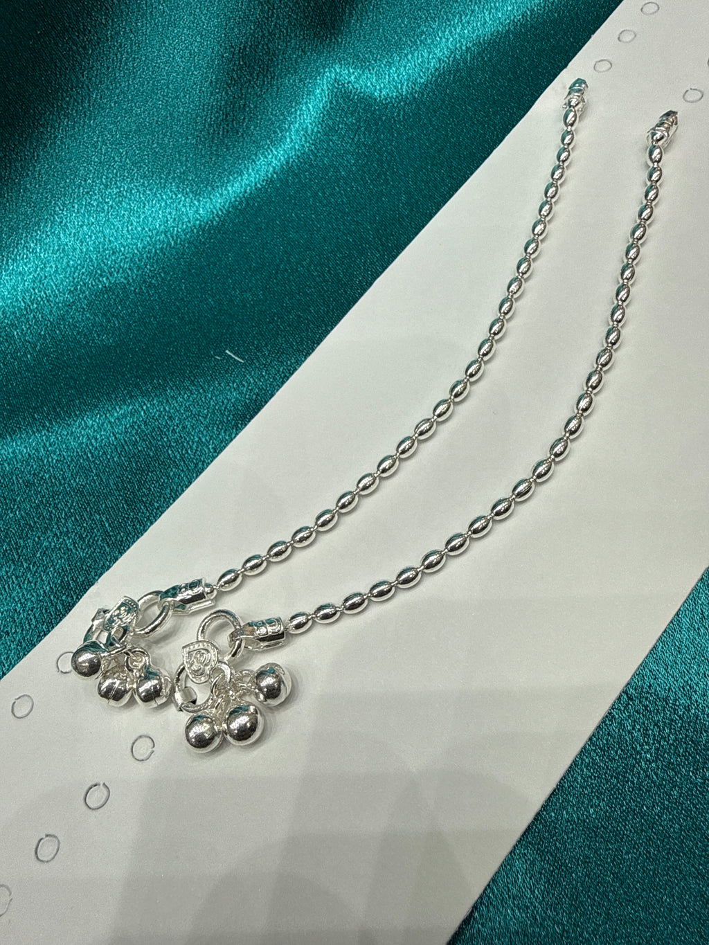 Baby fancy silver anklets (Size: 1-2 year old)