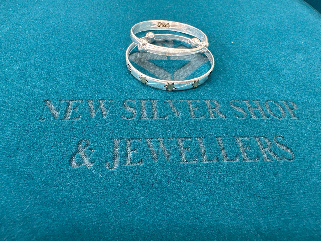 Fancy Silver baby bangles