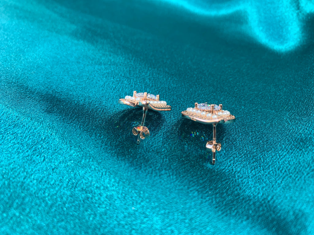 Women’s Fancy rose gold plated Silver Earrings