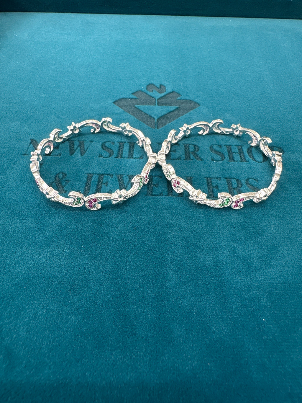 Fancy Silver baby bangles