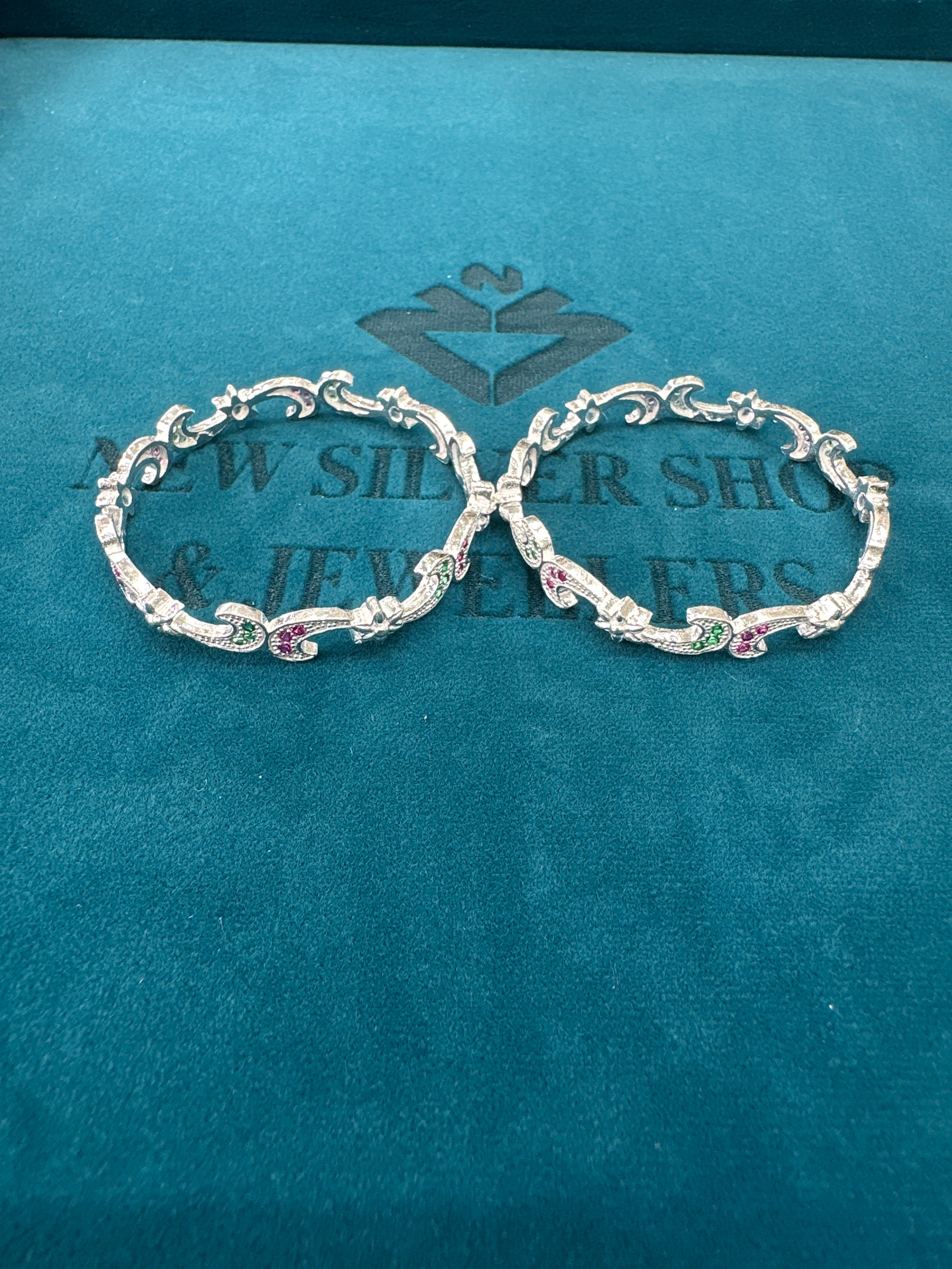 Fancy Silver baby bangles
